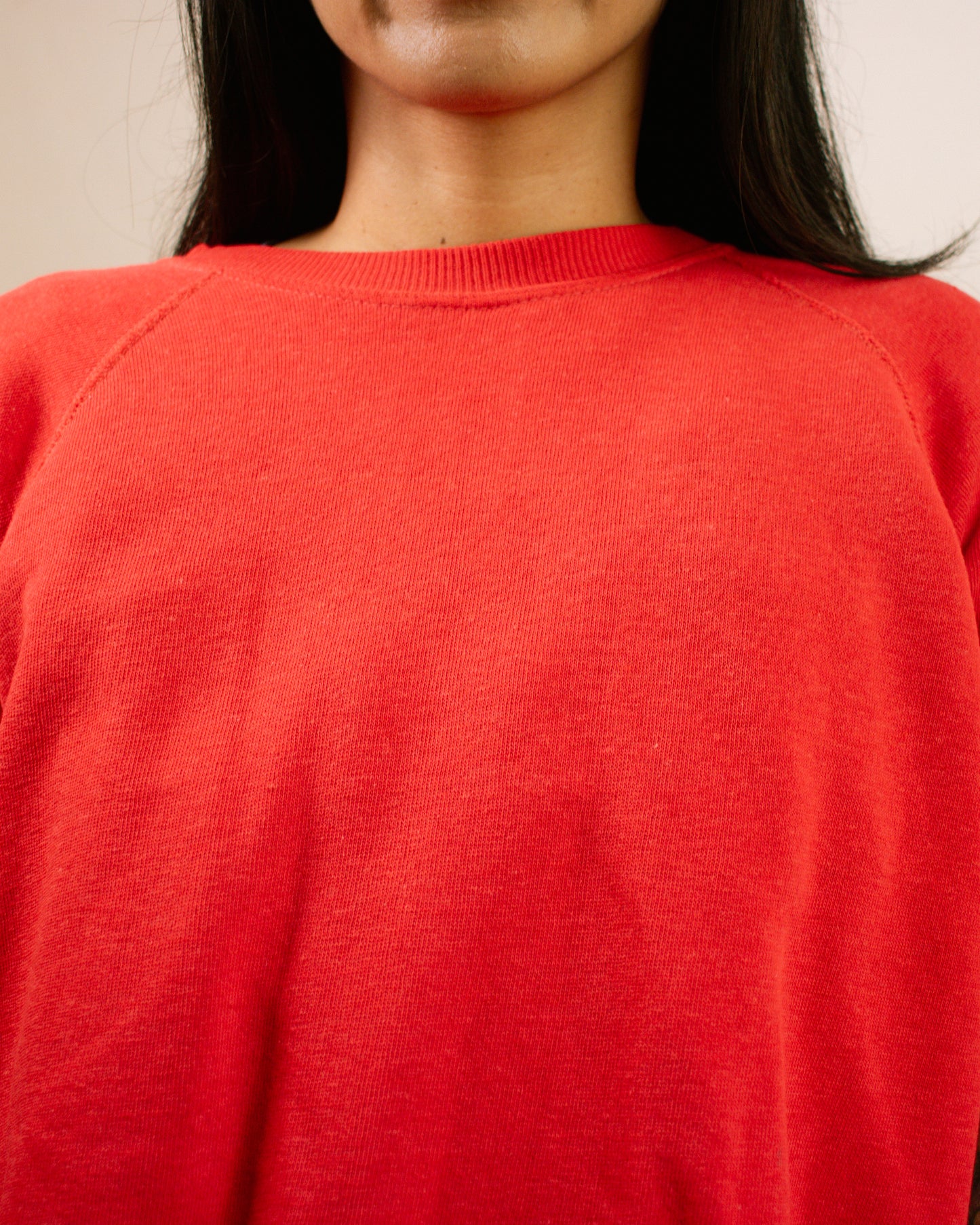 Vintage 80s Red Raglan Sweatshirt | Size M/L