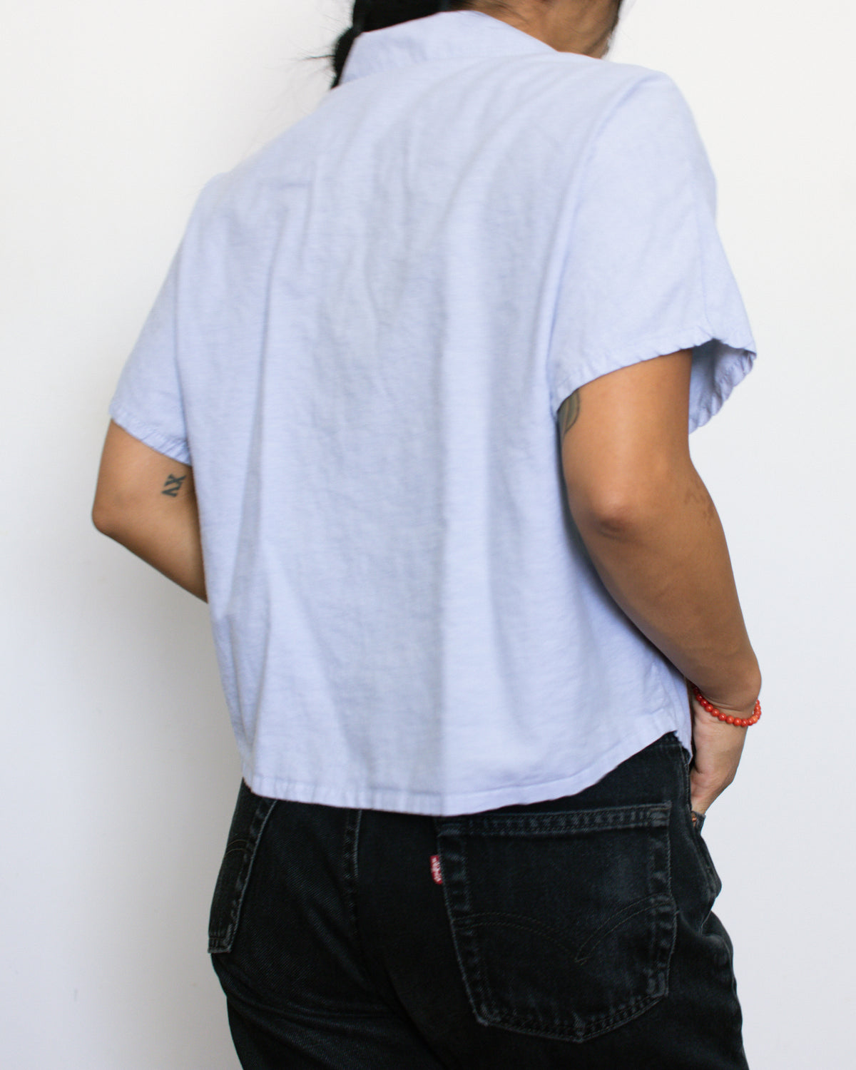 Vintage 70s Blue Button Down | Size S-M