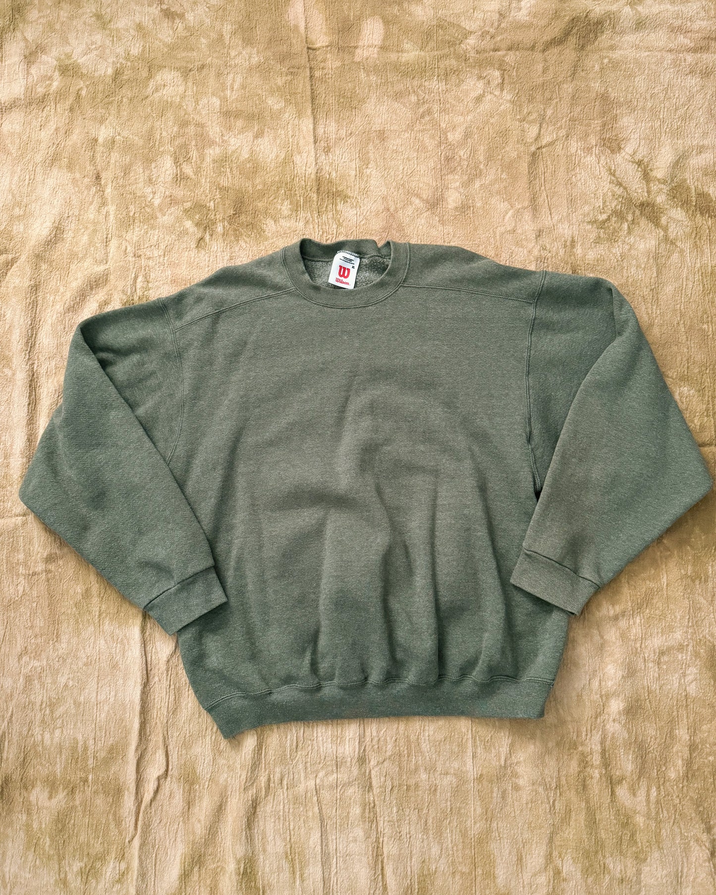Vintage 90s Men's Green Wilson Sweatshirt | Large/X-Large
