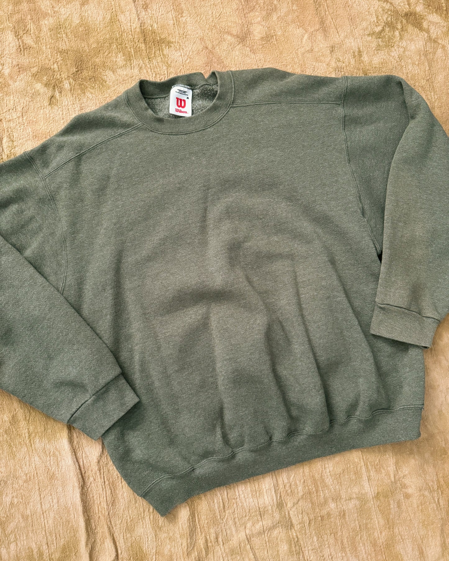 Vintage 90s Men's Green Wilson Sweatshirt | Large/X-Large