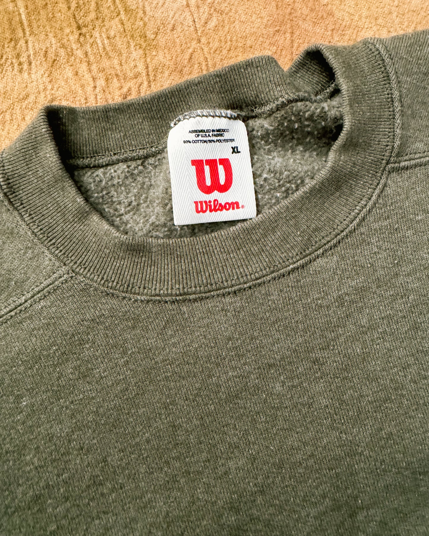 Vintage 90s Men's Green Wilson Sweatshirt | Large/X-Large