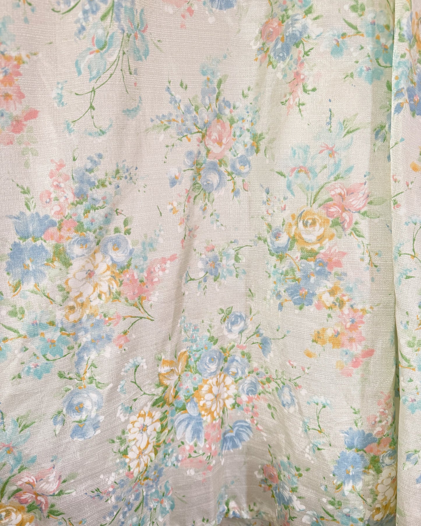 Vintage 70s Pale Yellow Floral Halter Dress | Size XS