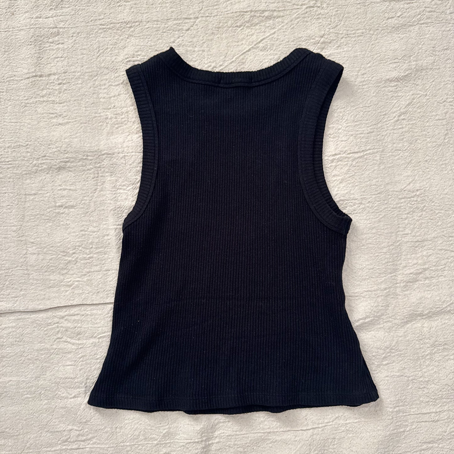 Lacausa Black Ribbed Tank | Size Small