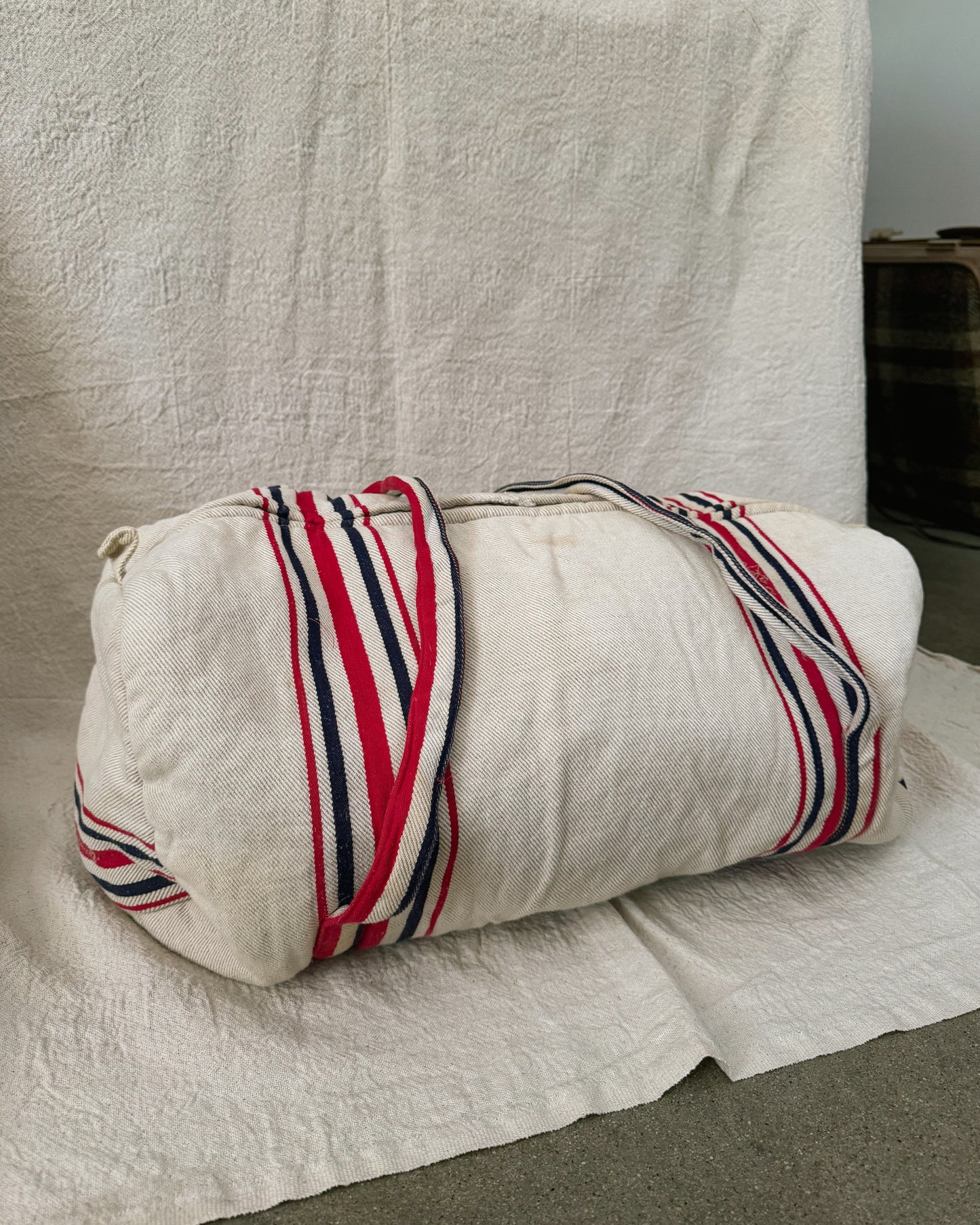 Vintage Striped Duffel Bag