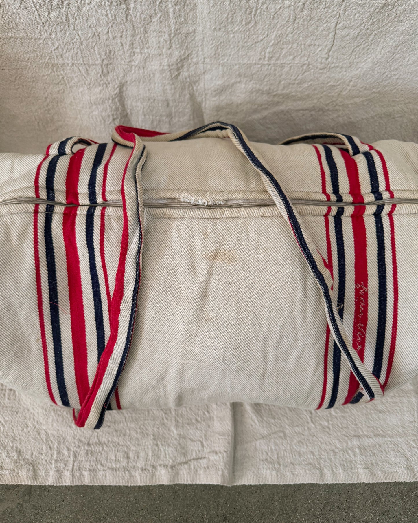 Vintage Striped Duffel Bag