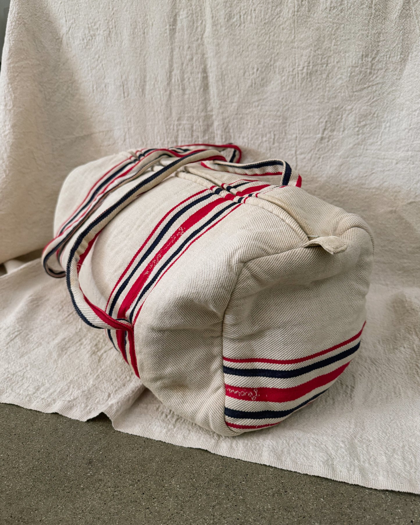 Vintage Striped Duffel Bag