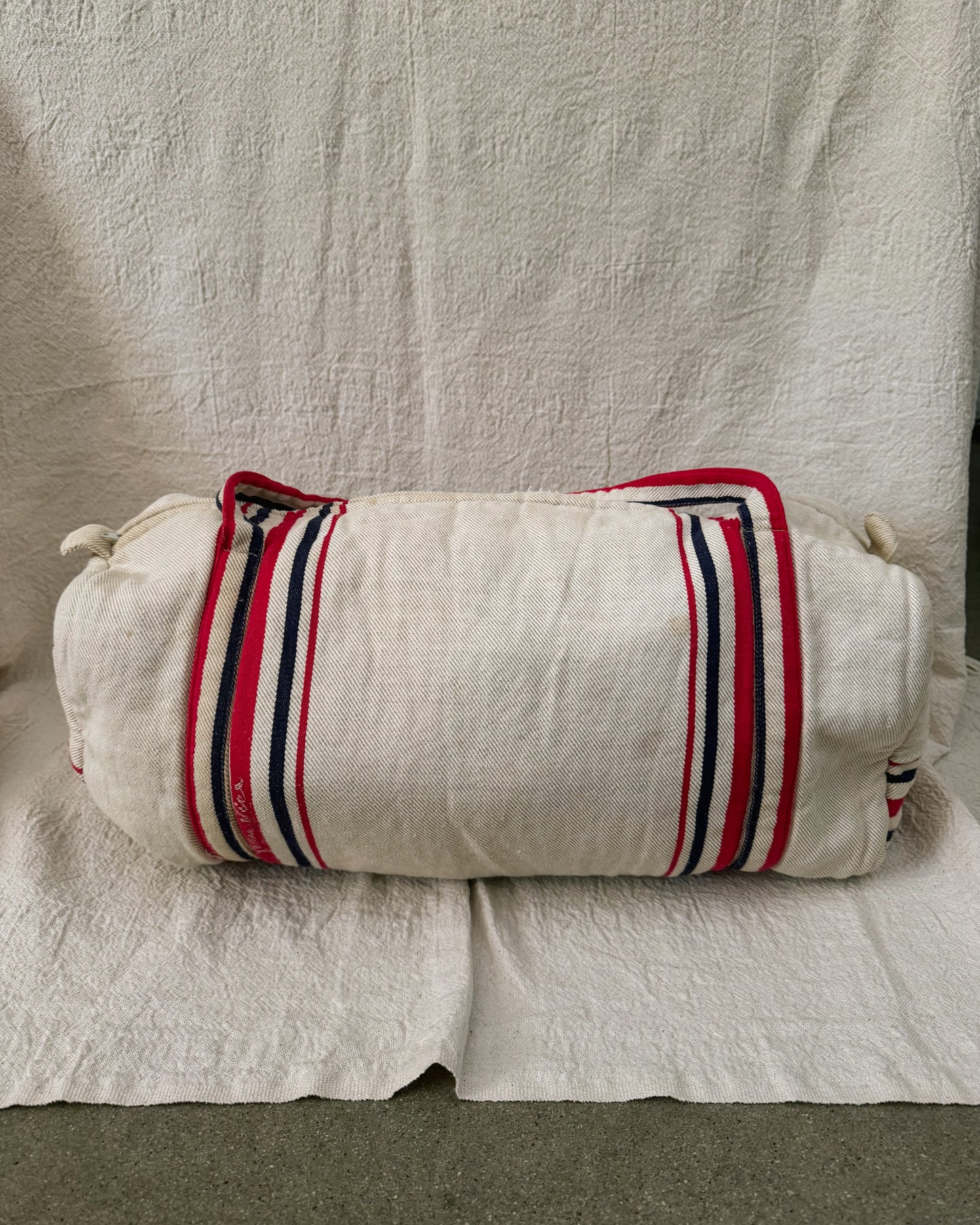 Vintage Striped Duffel Bag