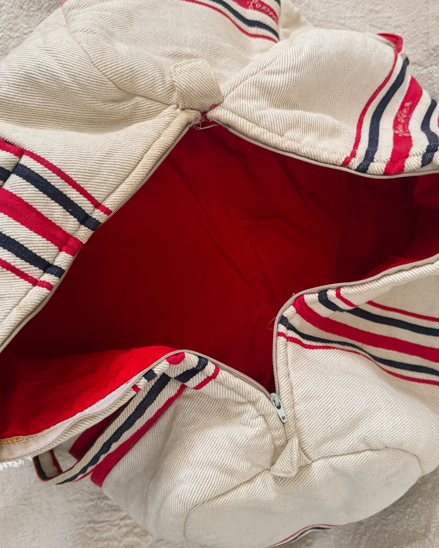 Vintage Striped Duffel Bag