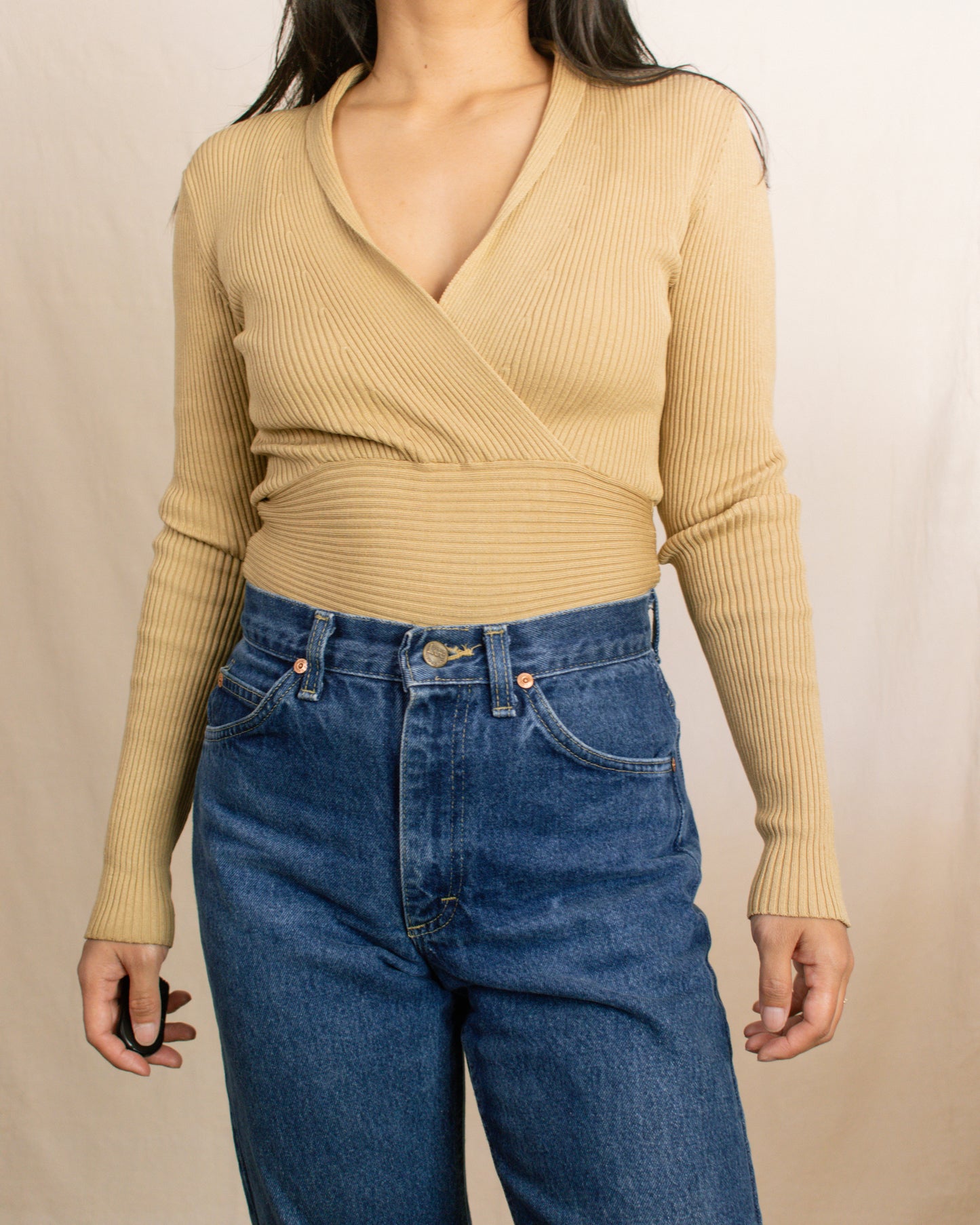 Vintage 90s Ribbed Long Sleeve | Small