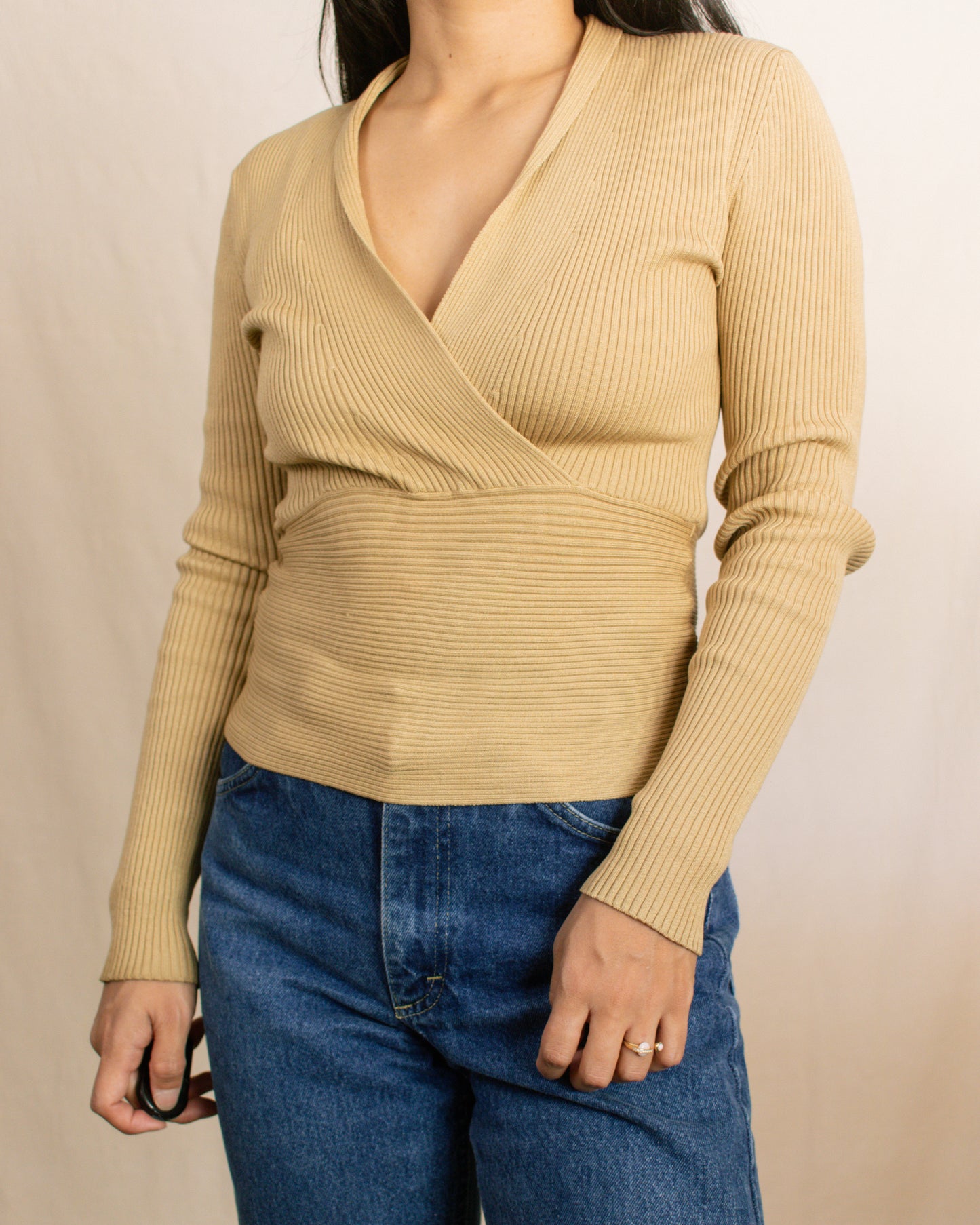Vintage 90s Ribbed Long Sleeve | Small