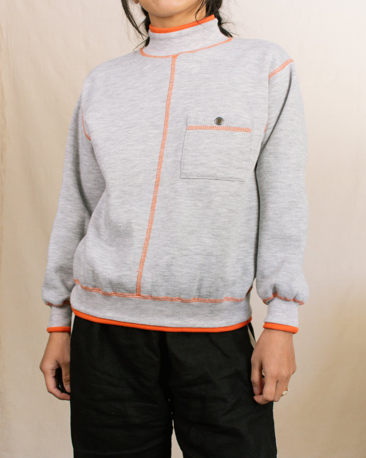 Vintage 70s Grey Sporty Sweatshirt | Size XS/S