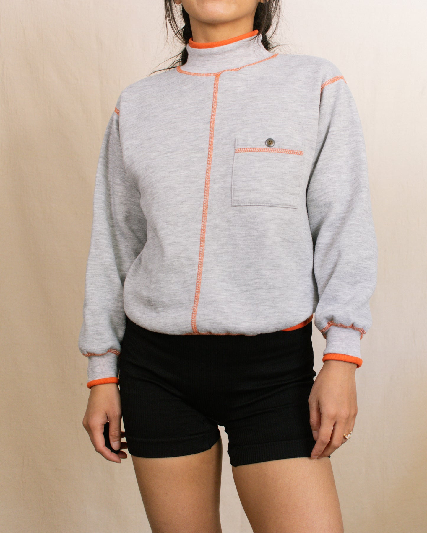 Vintage 70s Grey Sporty Sweatshirt | Size XS/S