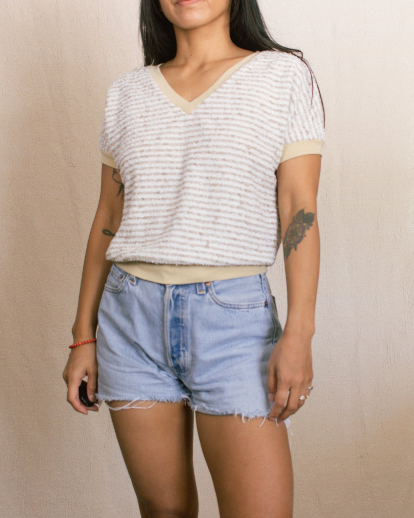 Vintage 70s Striped Top | Size Small-Medium