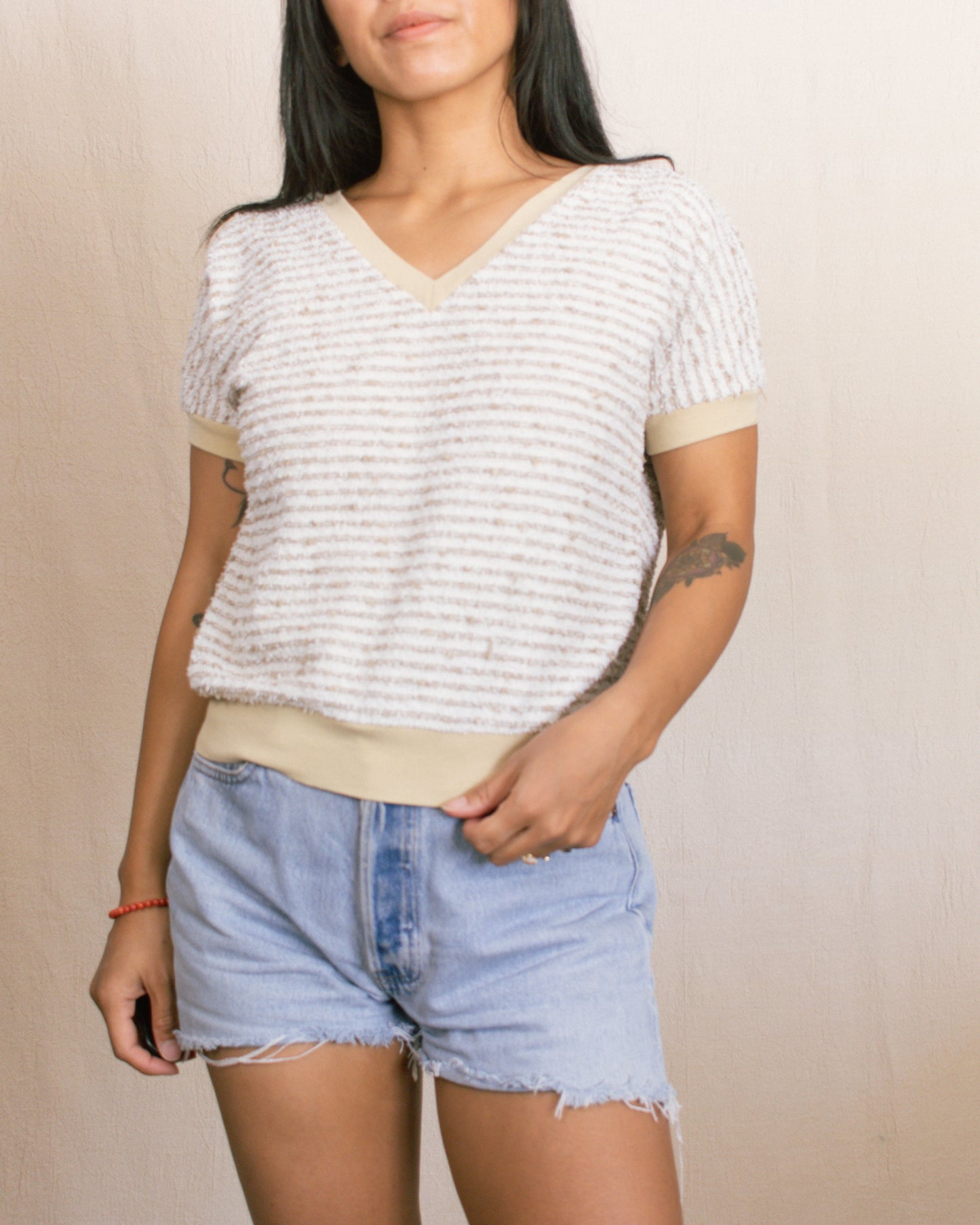 Vintage 70s Striped Top | Size Small-Medium