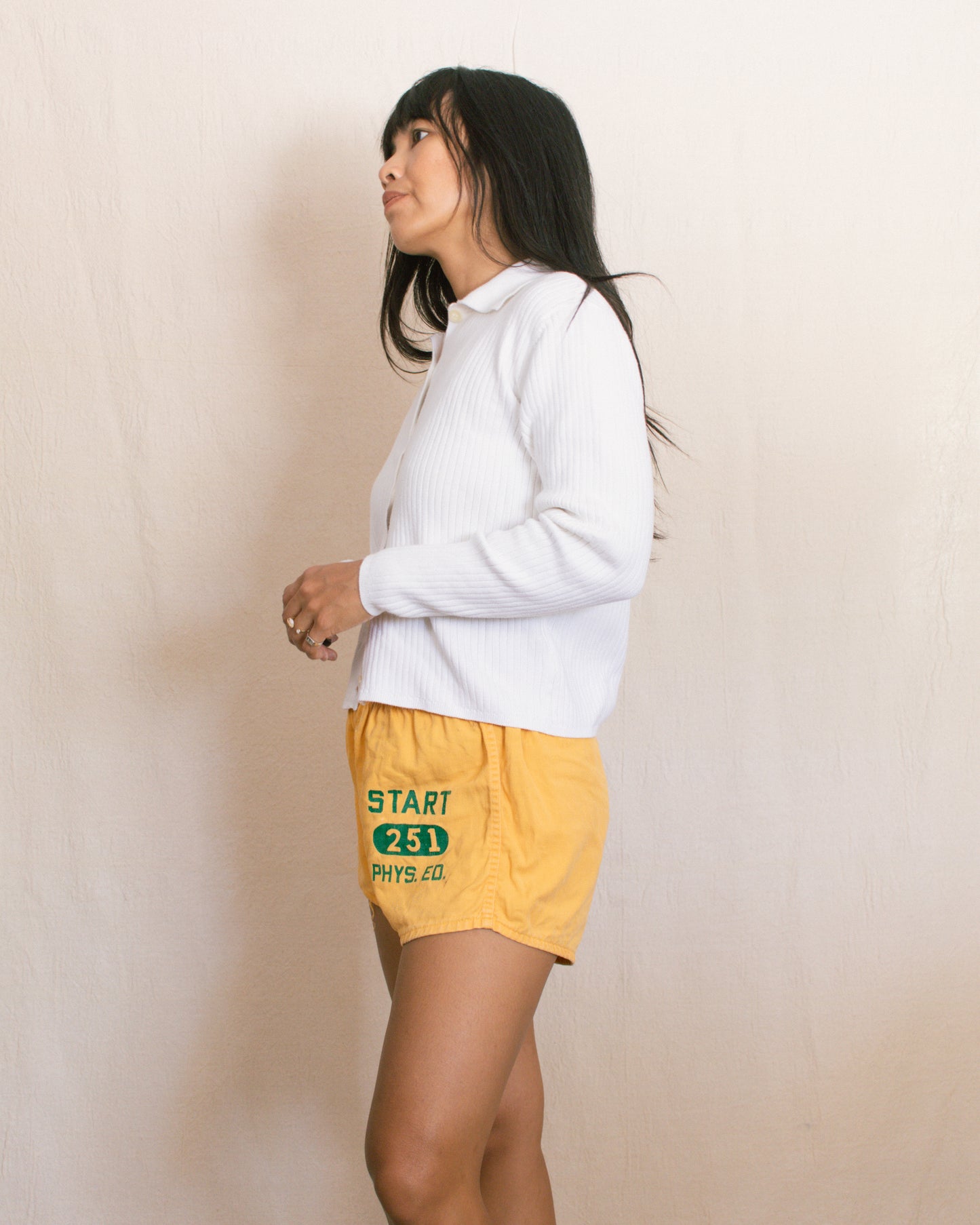 Vintage 90s White Ribbed Cardigan | Size Small-Medium