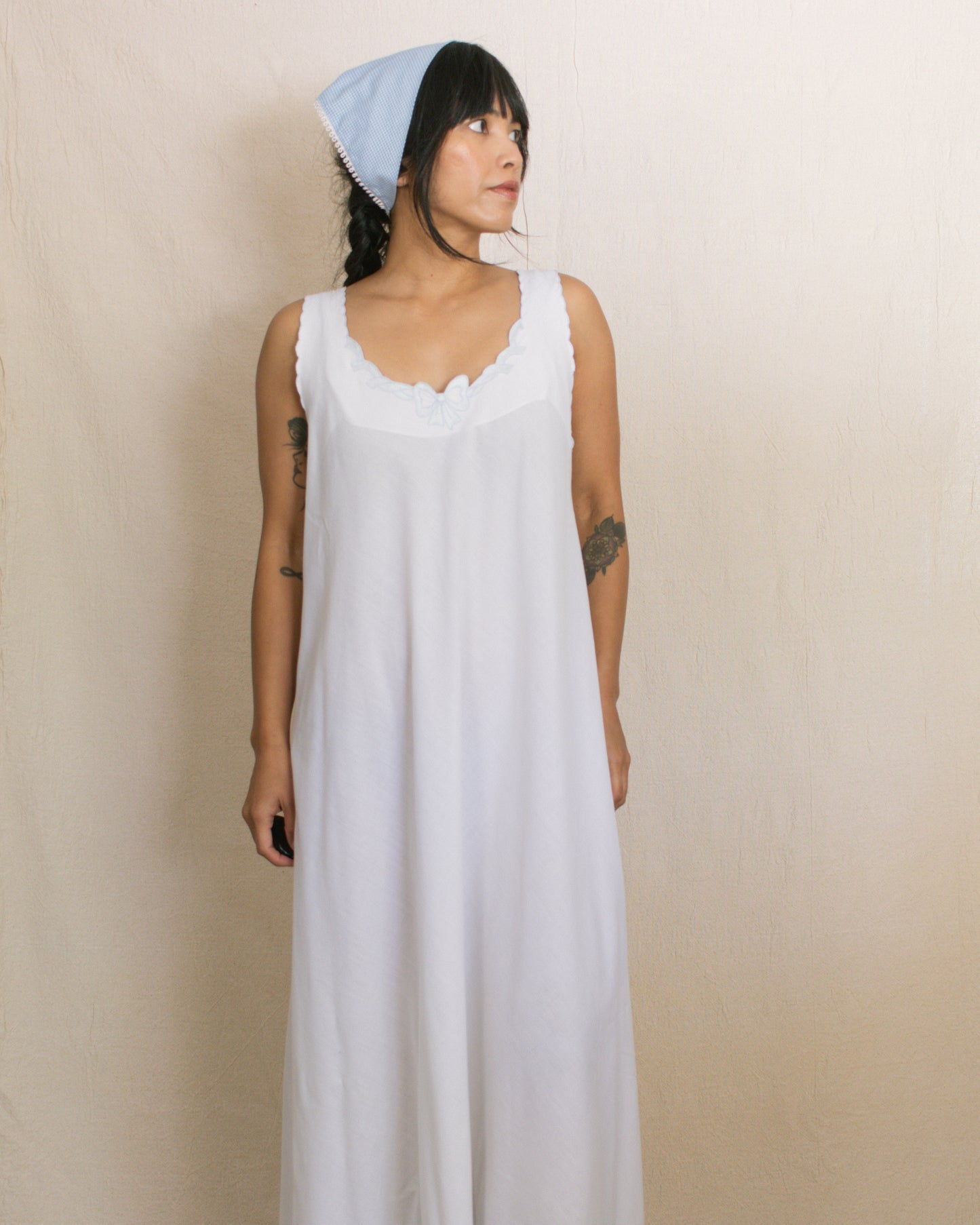 Vintage 90s White Maxi Dress | Size Medium
