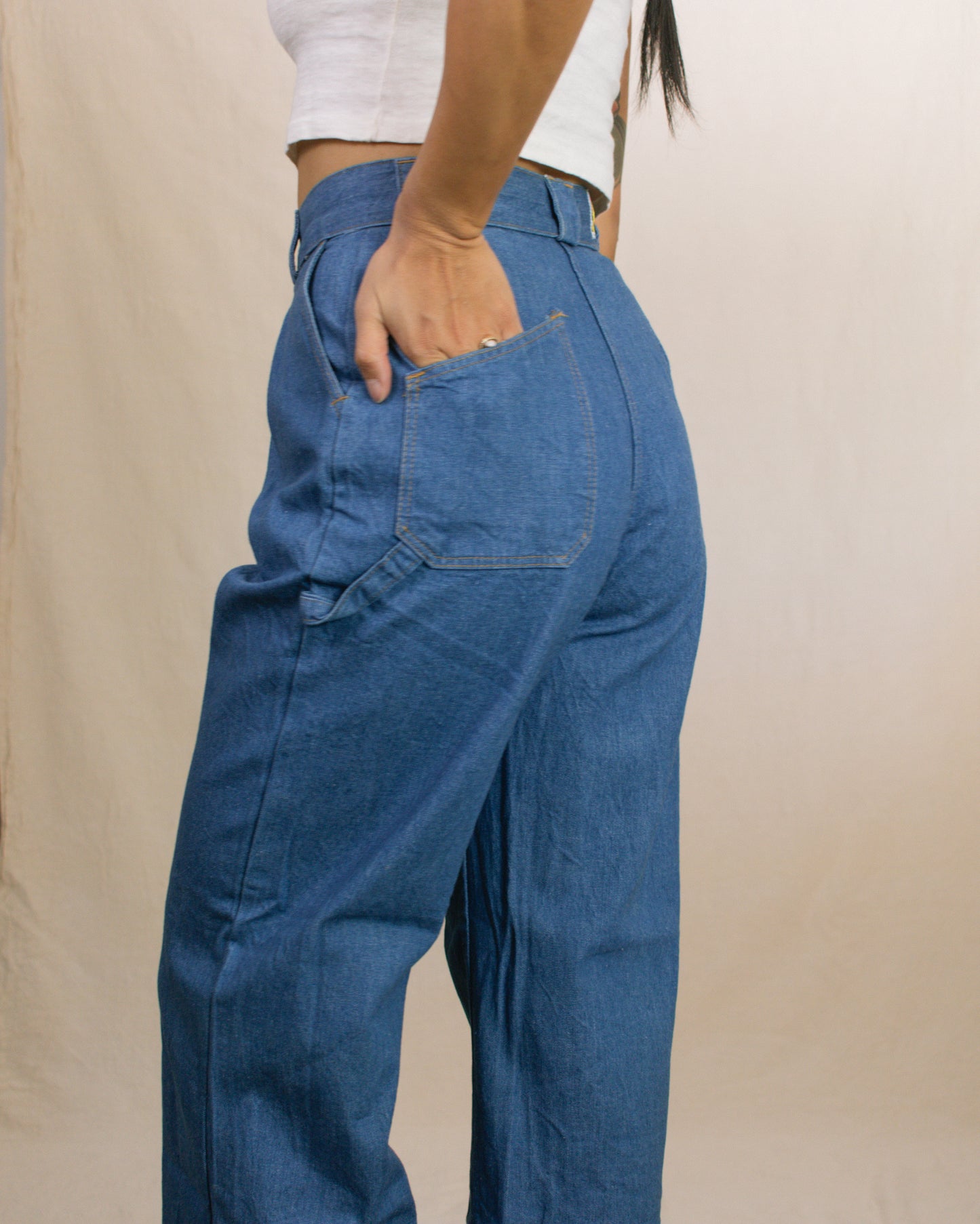 Vintage 70s Wide Leg Carpenter Jeans | Size 24"/25"