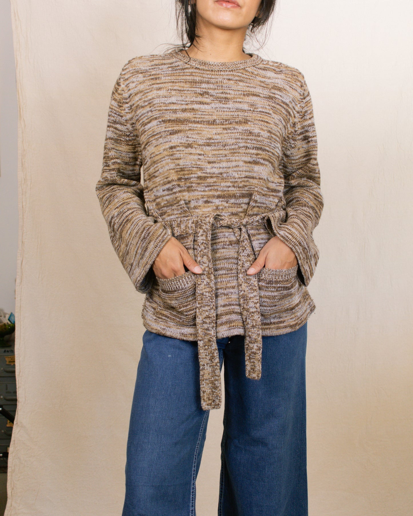 Vintage 60s Brown Tunic Sweater | Size Small-Medium