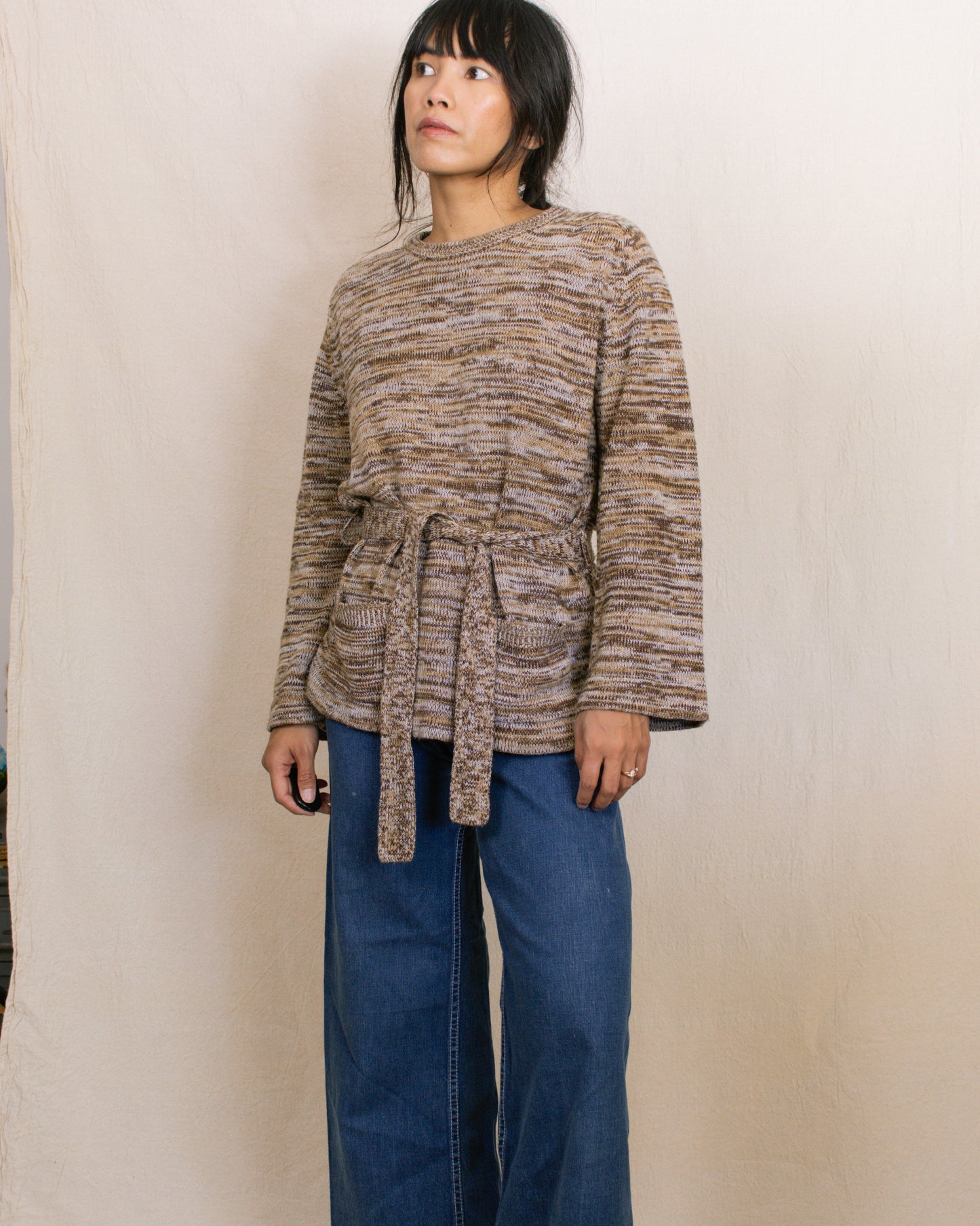Vintage 60s Brown Tunic Sweater | Size Small-Medium