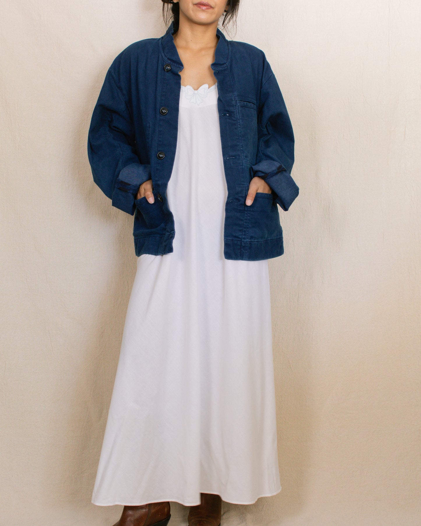 Vintage 90s White Maxi Dress | Size Medium