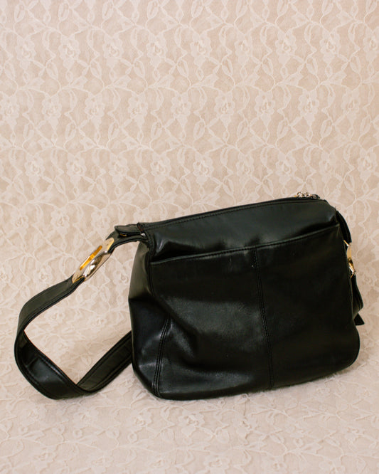 Vintage 90s Black Leather Purse