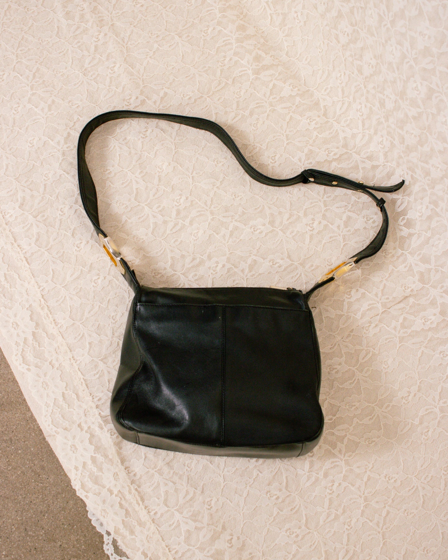 Vintage 90s Black Leather Purse