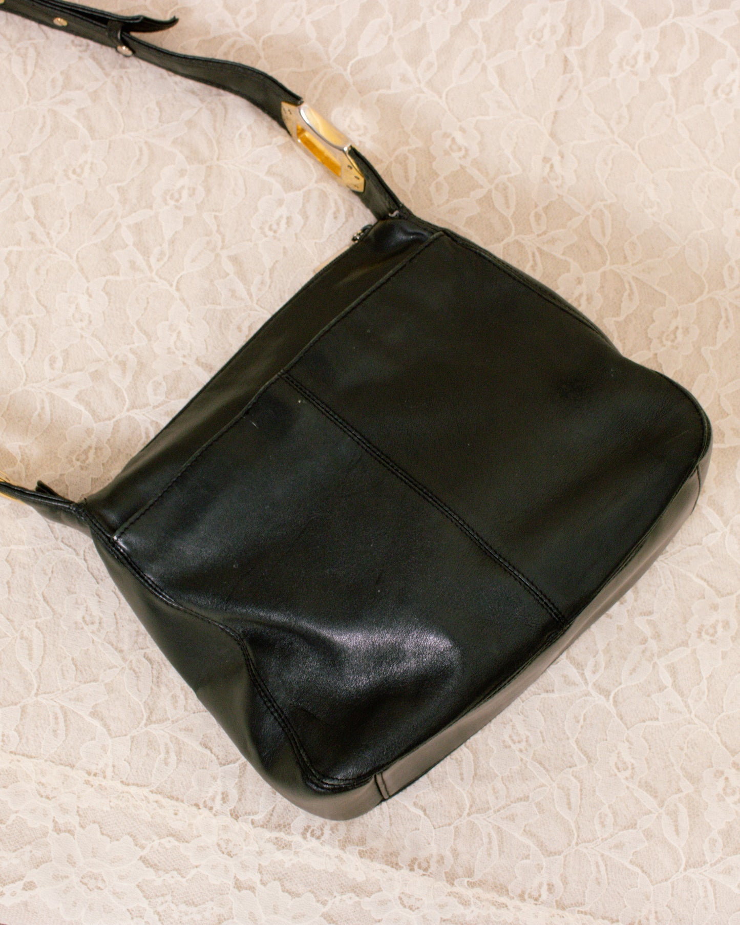 Vintage 90s Black Leather Purse