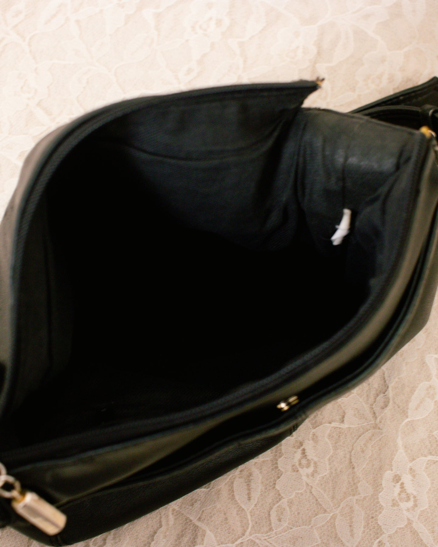 Vintage 90s Black Leather Purse