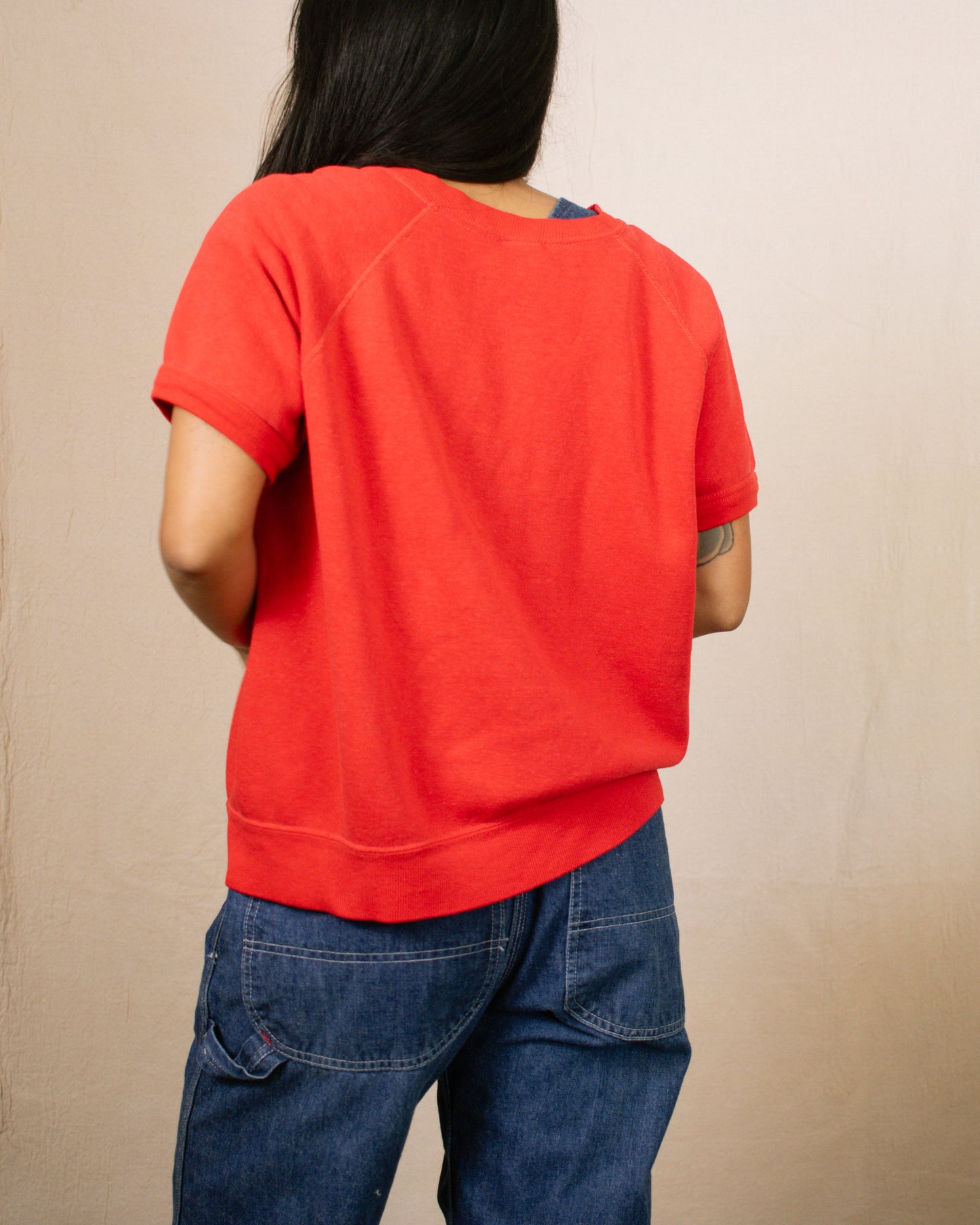 Vintage 80s Red Raglan Sweatshirt | Size M/L