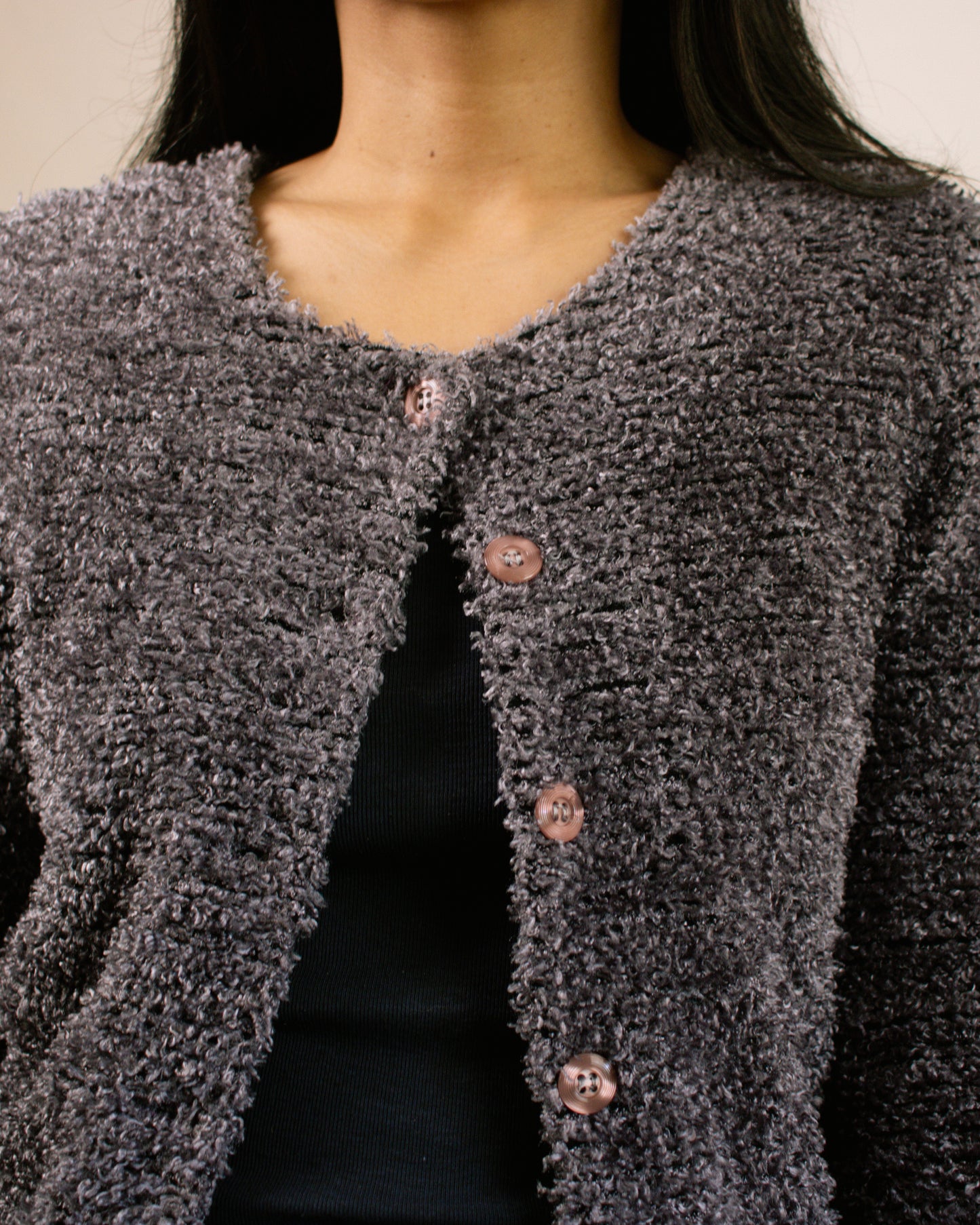 Vintage 90s Dusty Purple Cardigan | Size XS/S