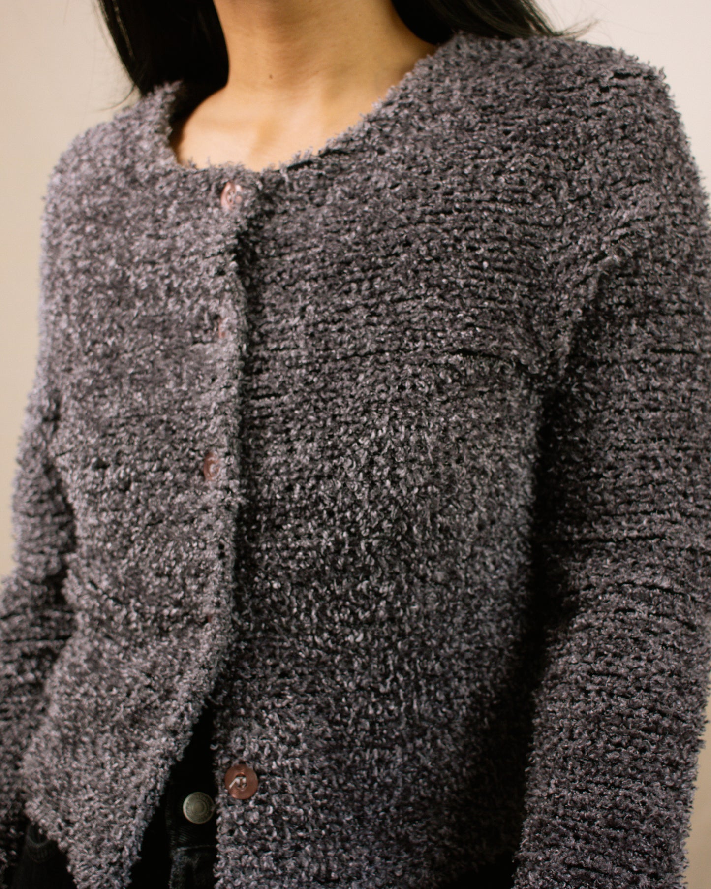 Vintage 90s Dusty Purple Cardigan | Size XS/S