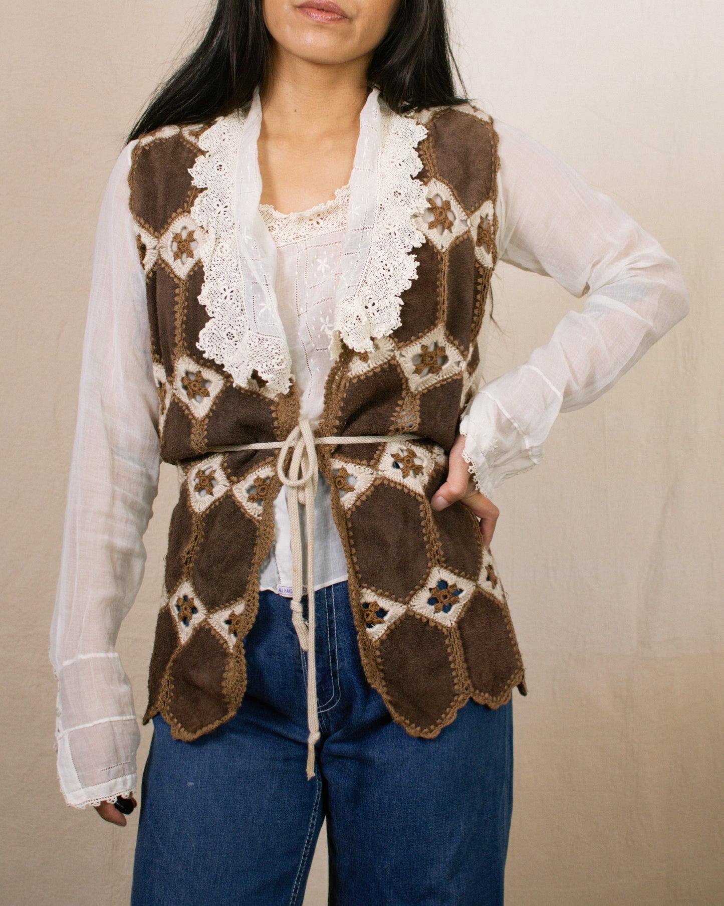 Vintage 70s Suede Vest | Size M/L