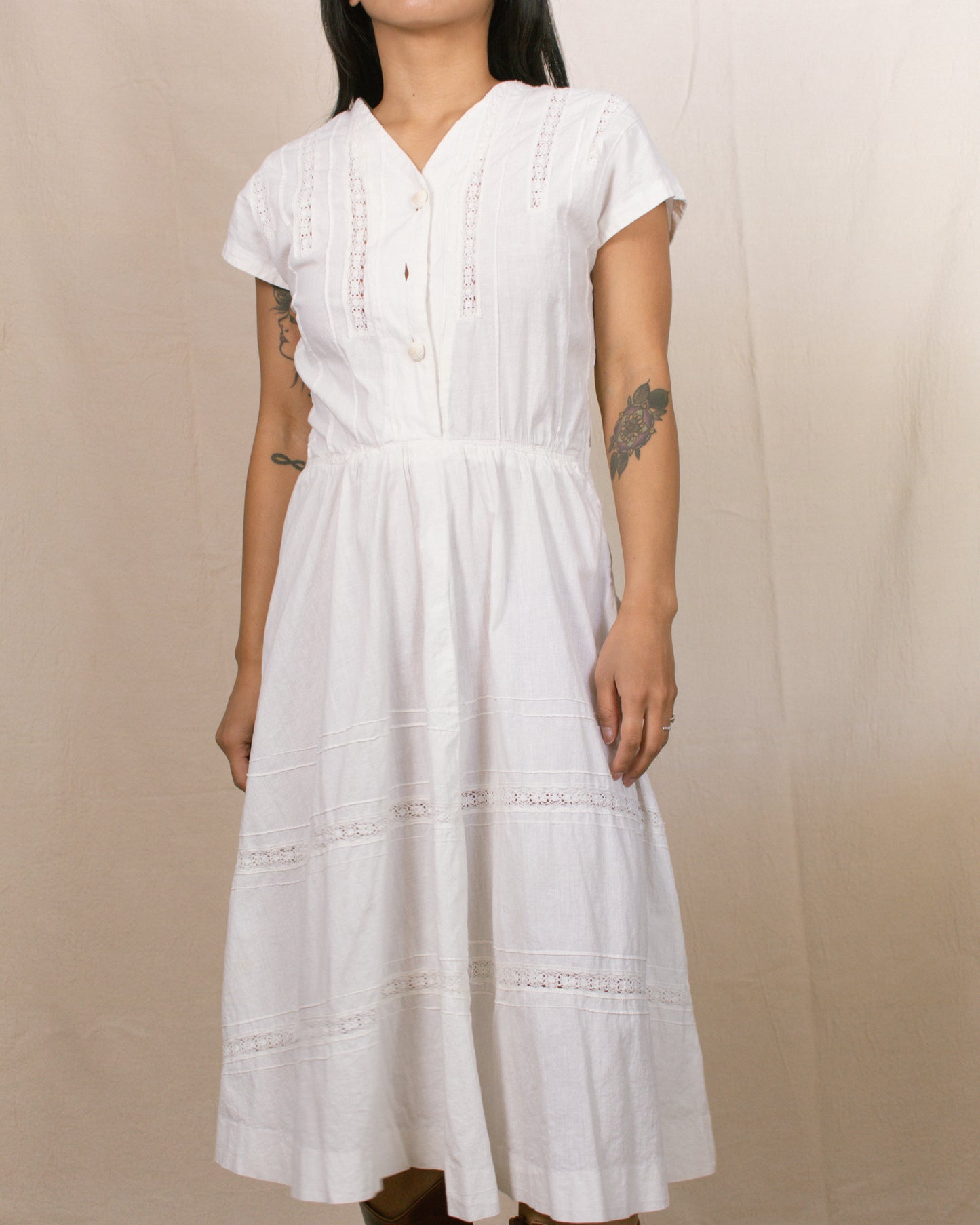 Vintage 50s White House Dress | Size M-L