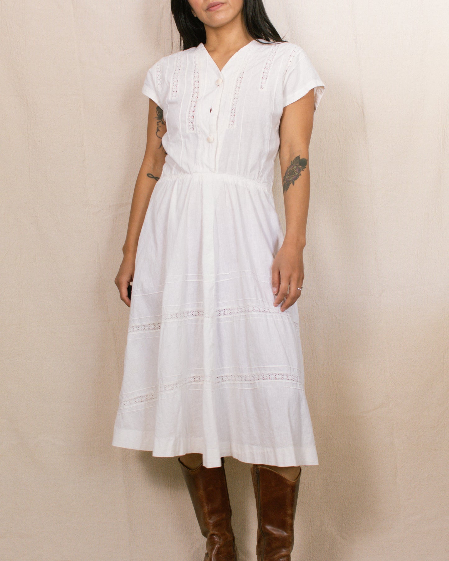 Vintage 50s White House Dress | Size M-L