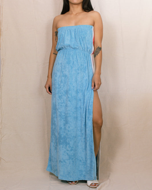 Vintage 70s Maxi Terry Dress | Size Small