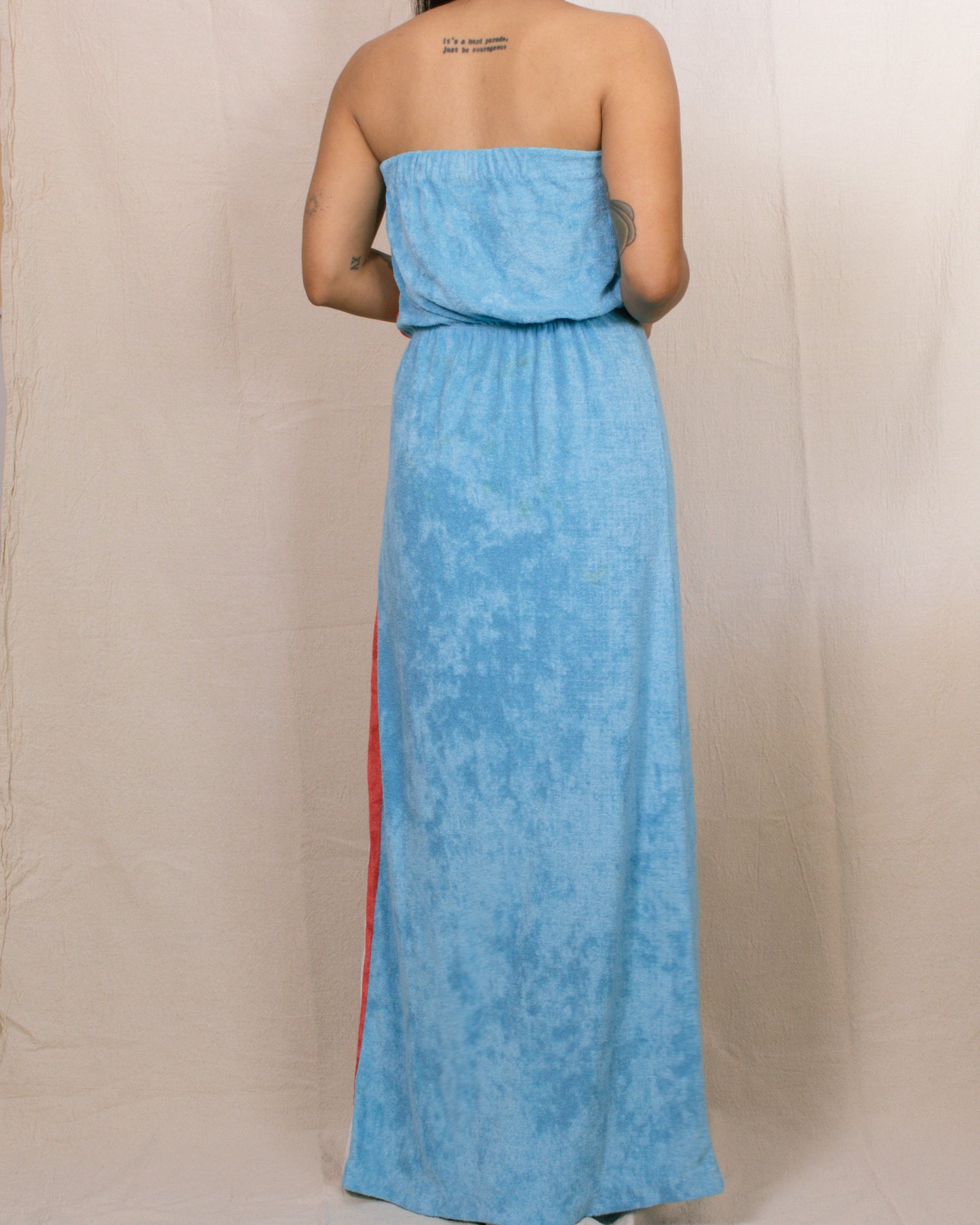 Vintage 70s Maxi Terry Dress | Size Small