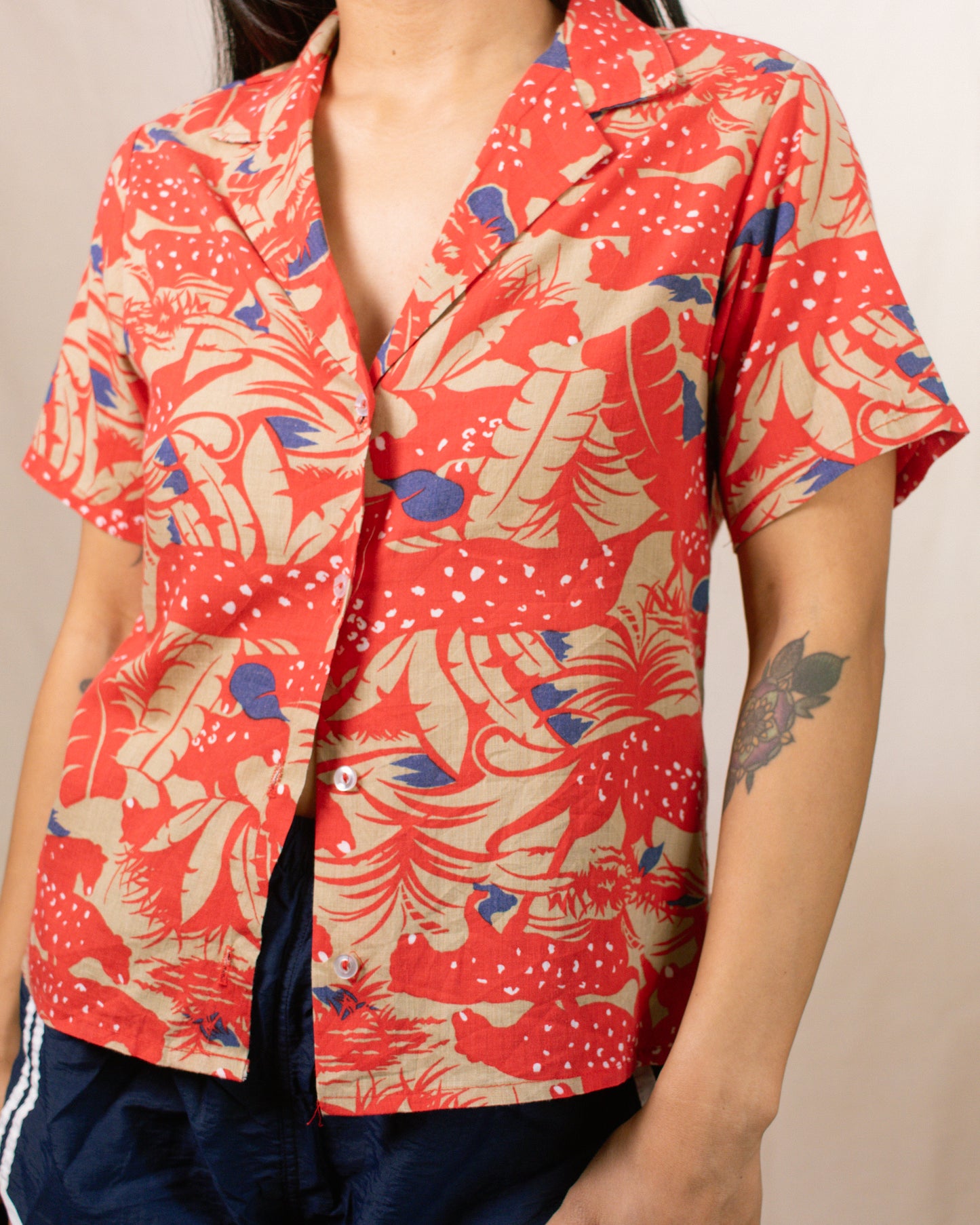 Vintage 80s Tropical Shirt | Size Small