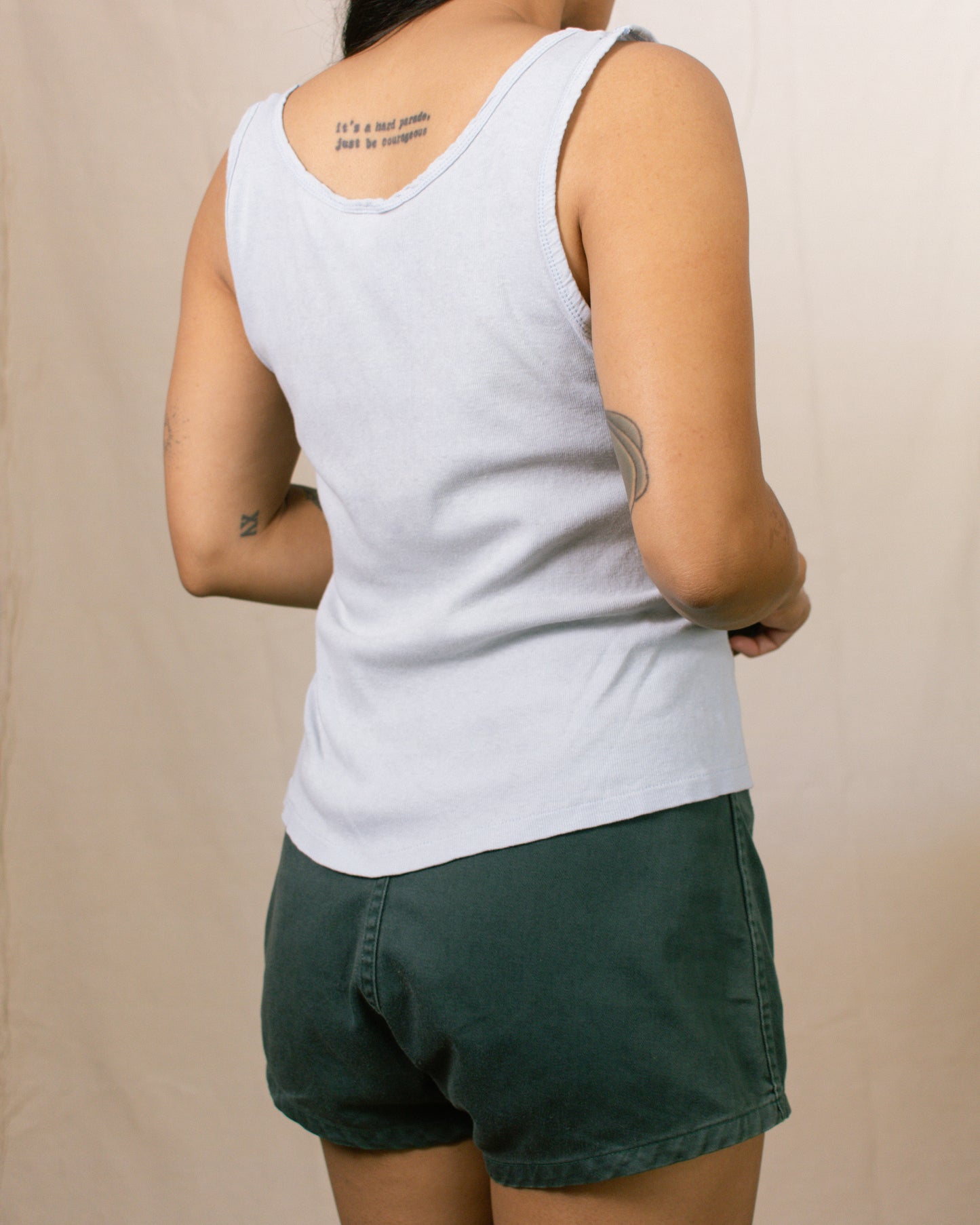 Vintage 70s Baby Blue Tank Top | Size Small