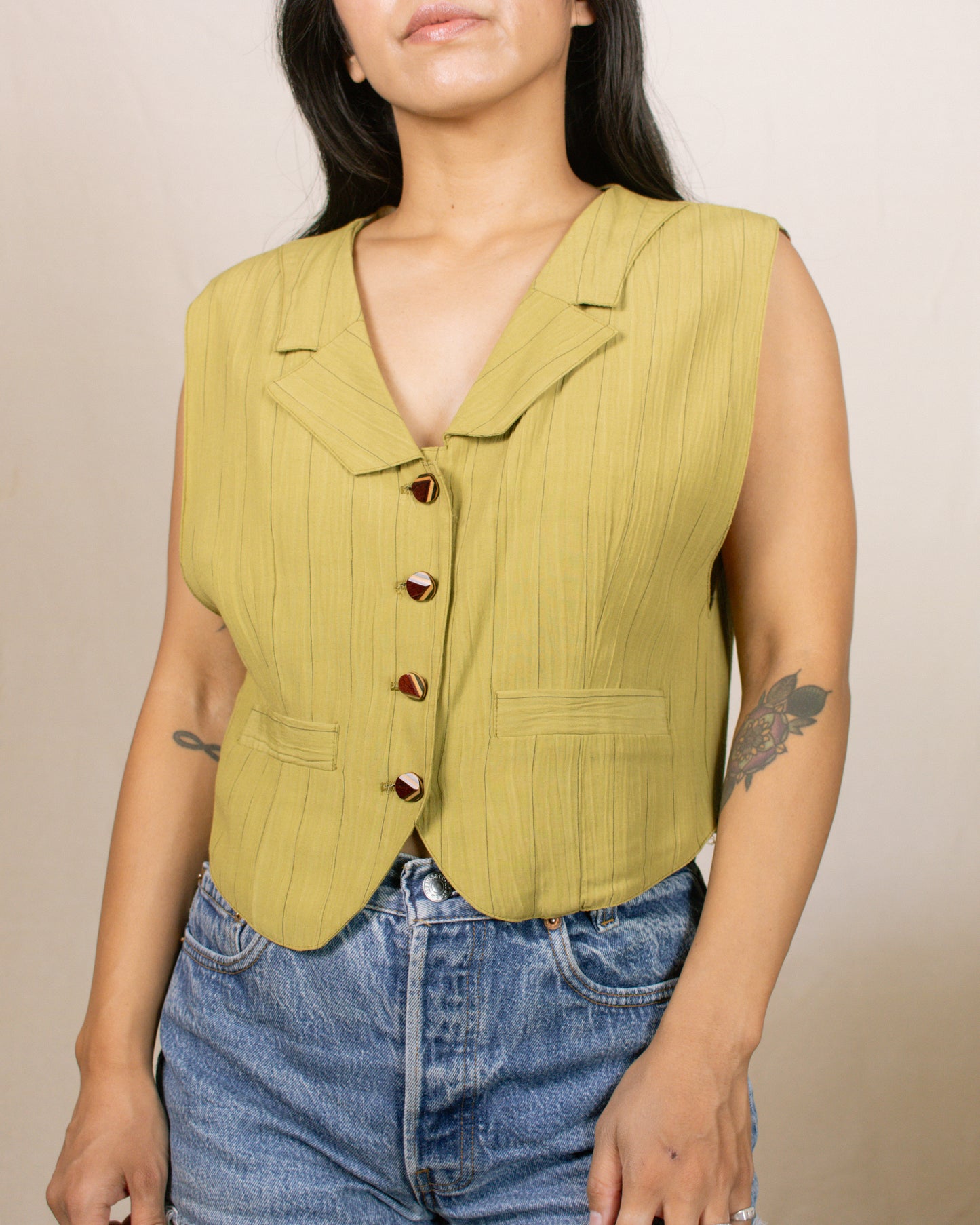 Vintage 80s Green Vest | Size S-M