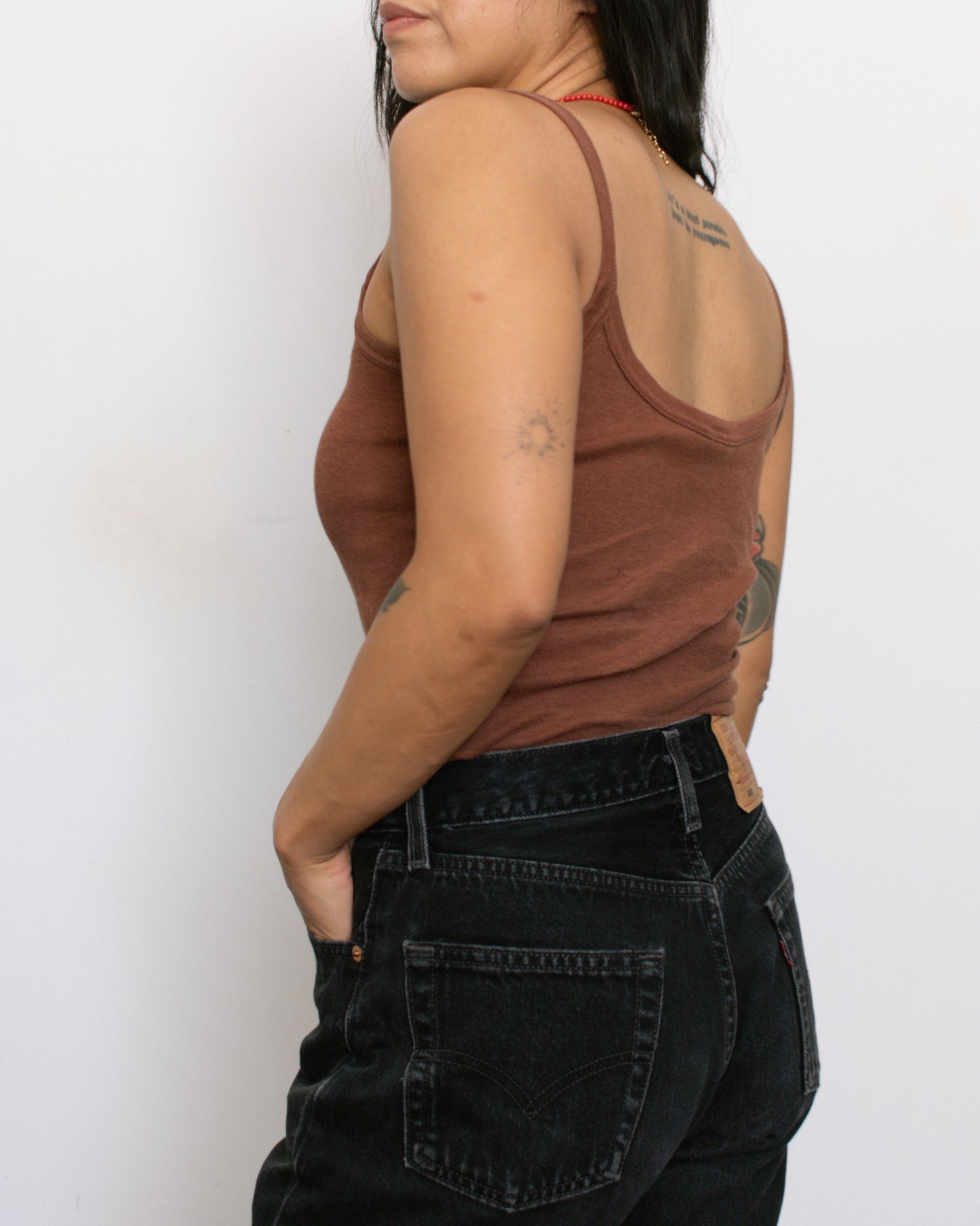 Vintage 70s Brown Maui Tank Top | Size Small