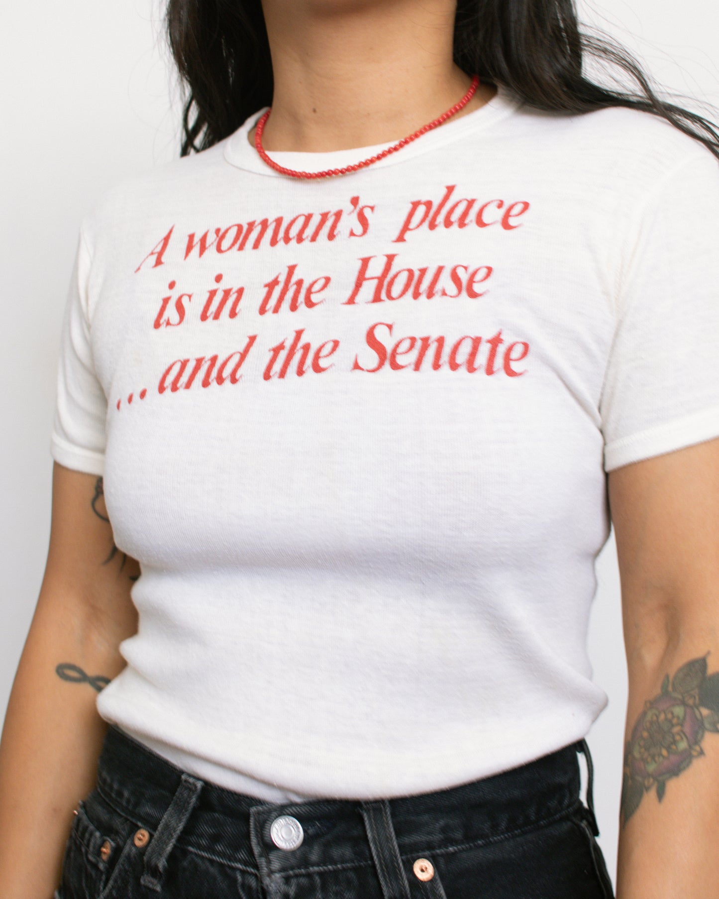 Vintage 70s "A woman's place is in the House... and the Senate" Shirt | Size XS/S