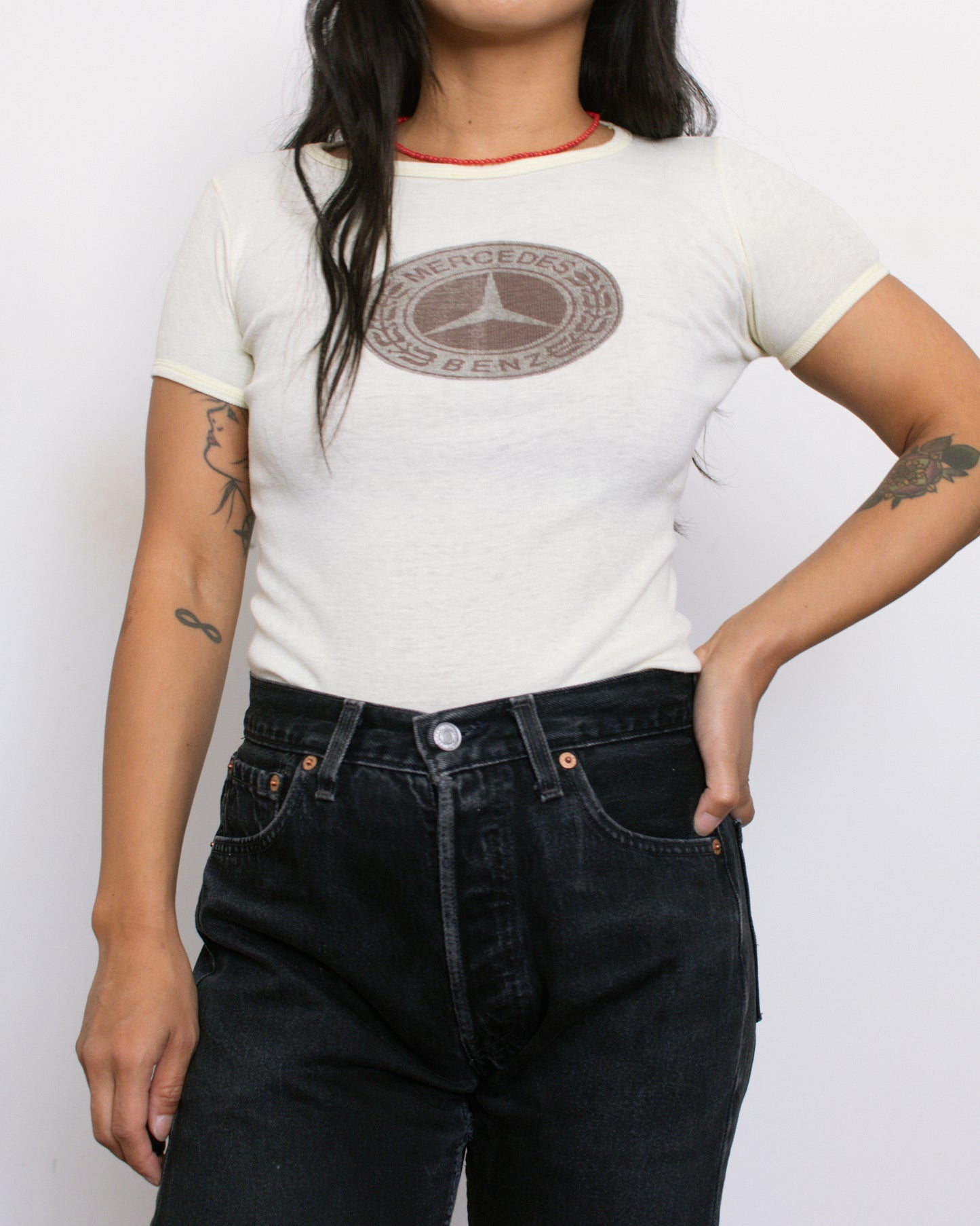 Vintage 70s Mercedes Shirt | Size XS