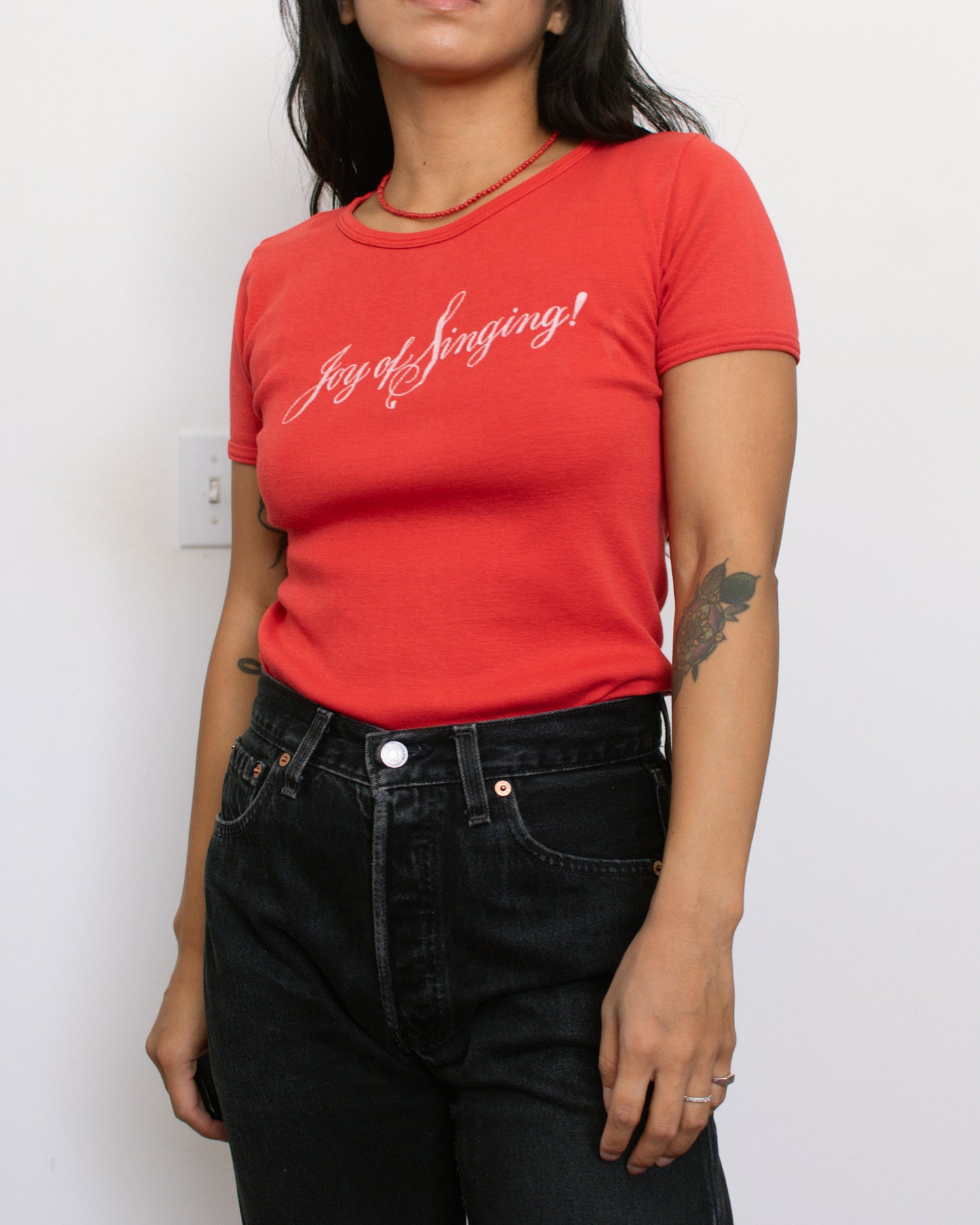 Vintage 70 Red "Joy of Singing" Shirt | Size Small