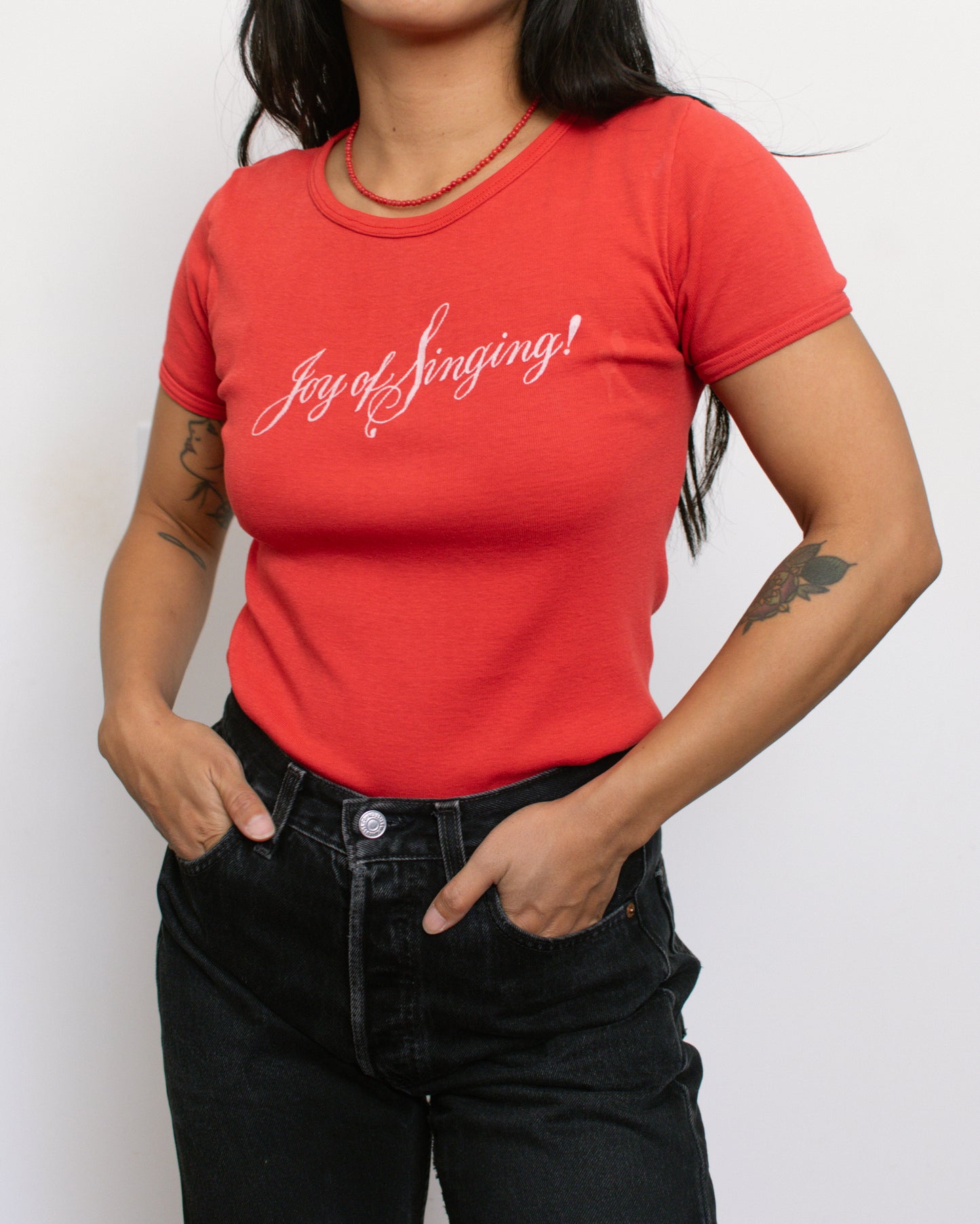 Vintage 70 Red "Joy of Singing" Shirt | Size Small