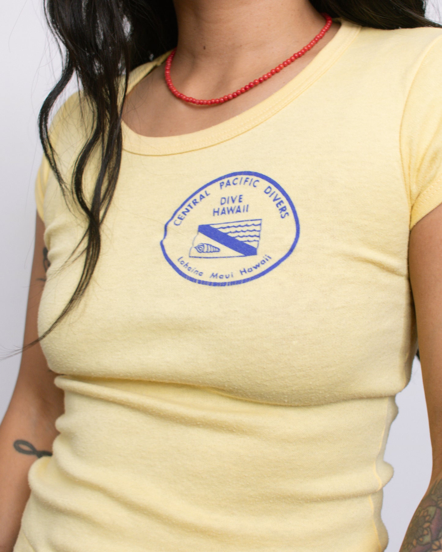 Vintage 70s Yellow Hawaii Dive Shirt | Size XS/S