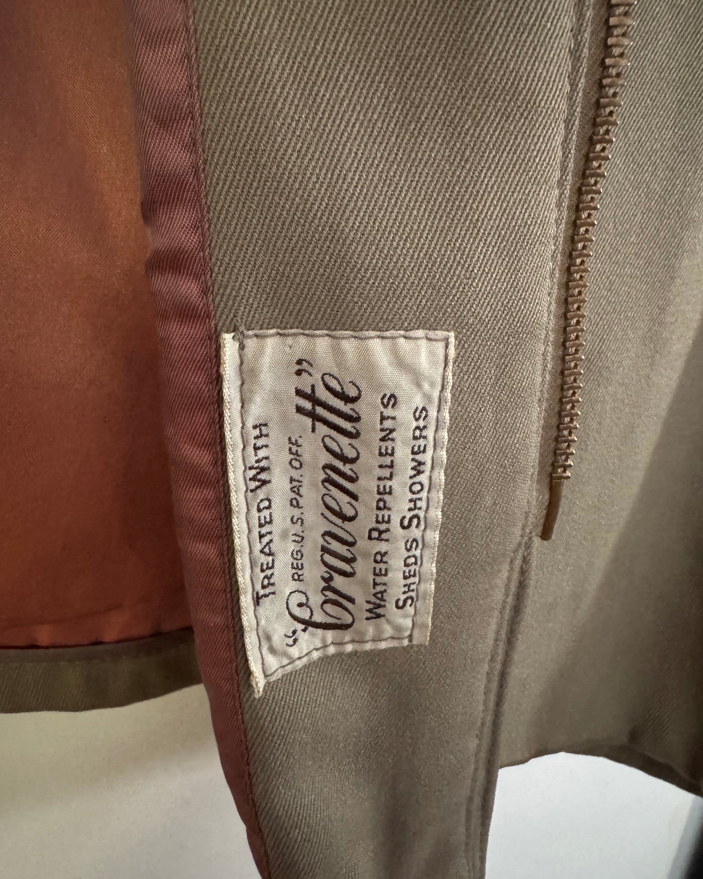 Vintage 50s Unisex Taupe Jacket | Women's Large, Men's S/M