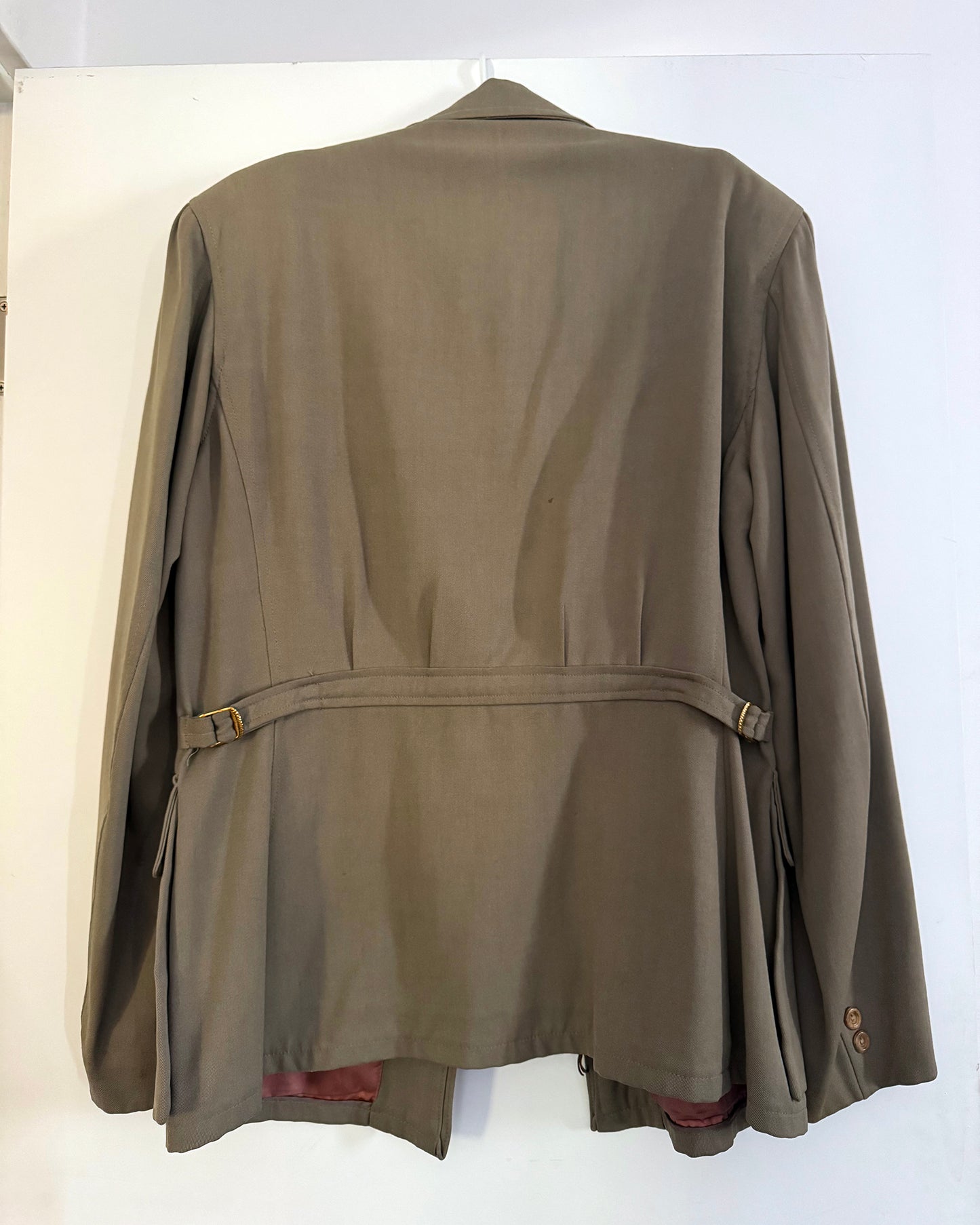 Vintage 50s Unisex Taupe Jacket | Women's Large, Men's S/M