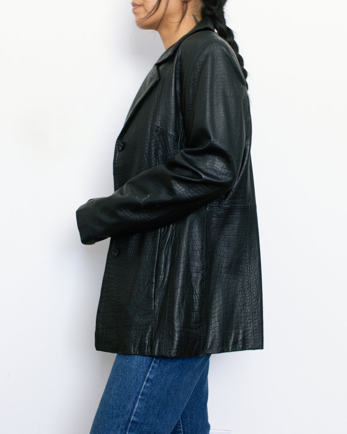 Vintage 90s Leather Jacket | Size Small