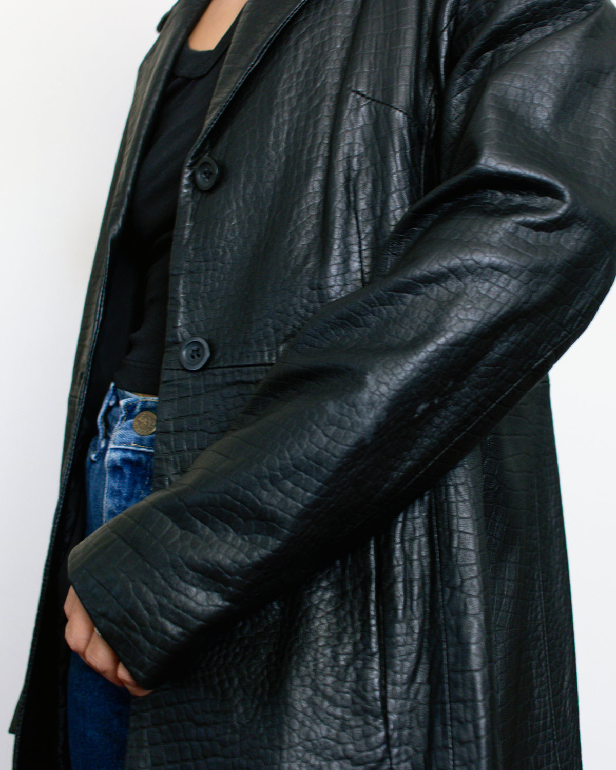 Vintage 90s Leather Jacket | Size Small