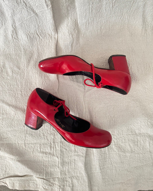 Vintage 60s Neiman Marcus Red Mary Jane's | Size 6.5